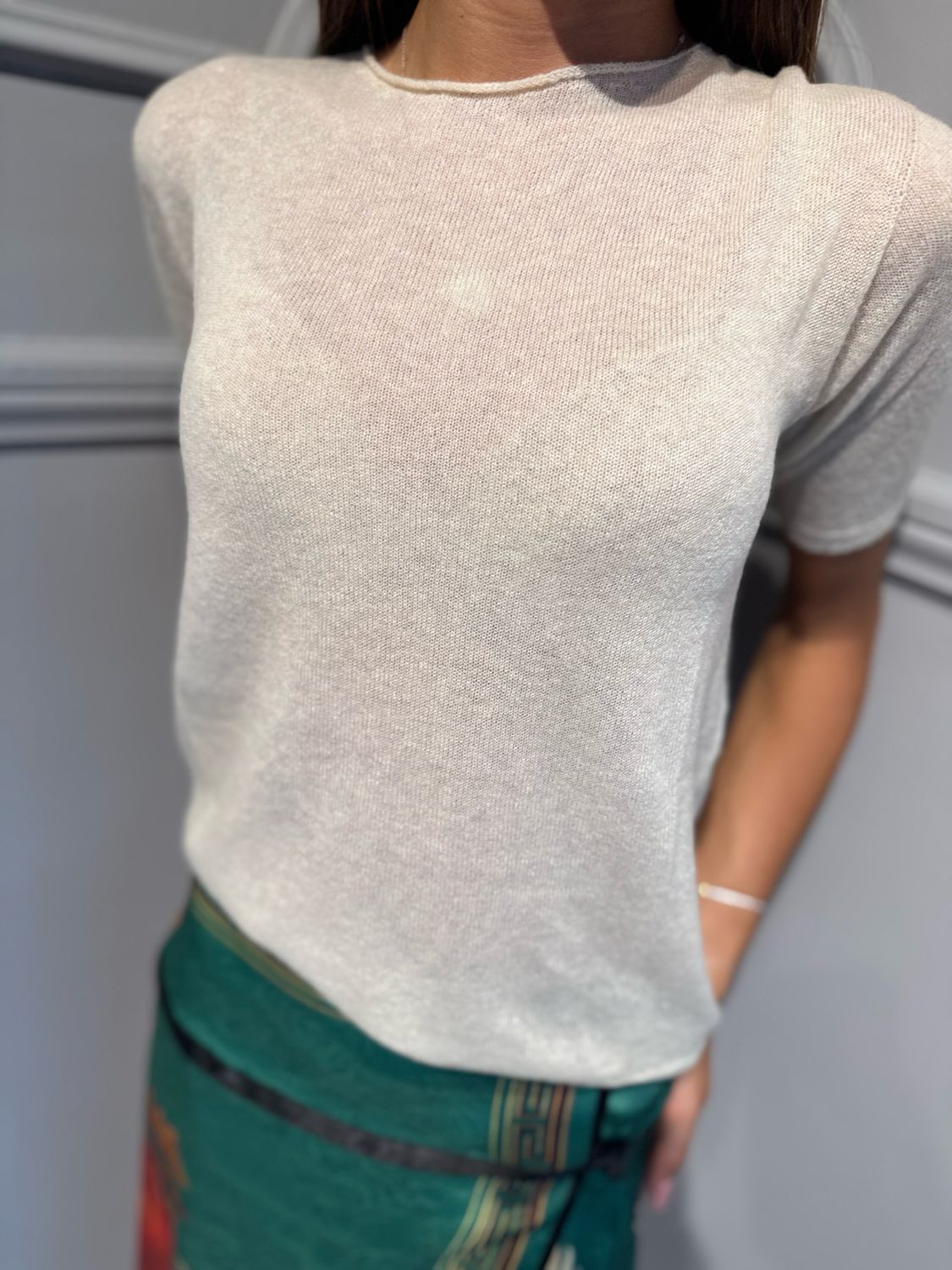 TENSIONE IN - maglia W6HMJ28A464 panna