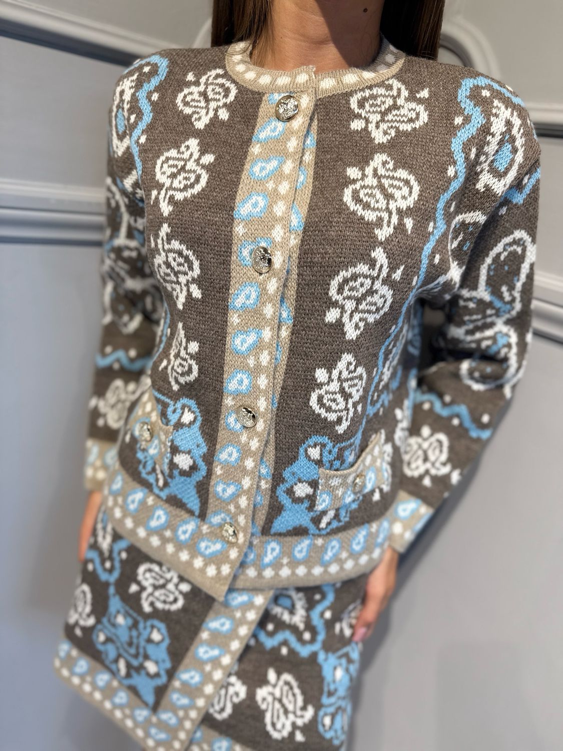 MOTEL - giacchino chanel paisley W6HMG20A400 mastice/panna/azzurro