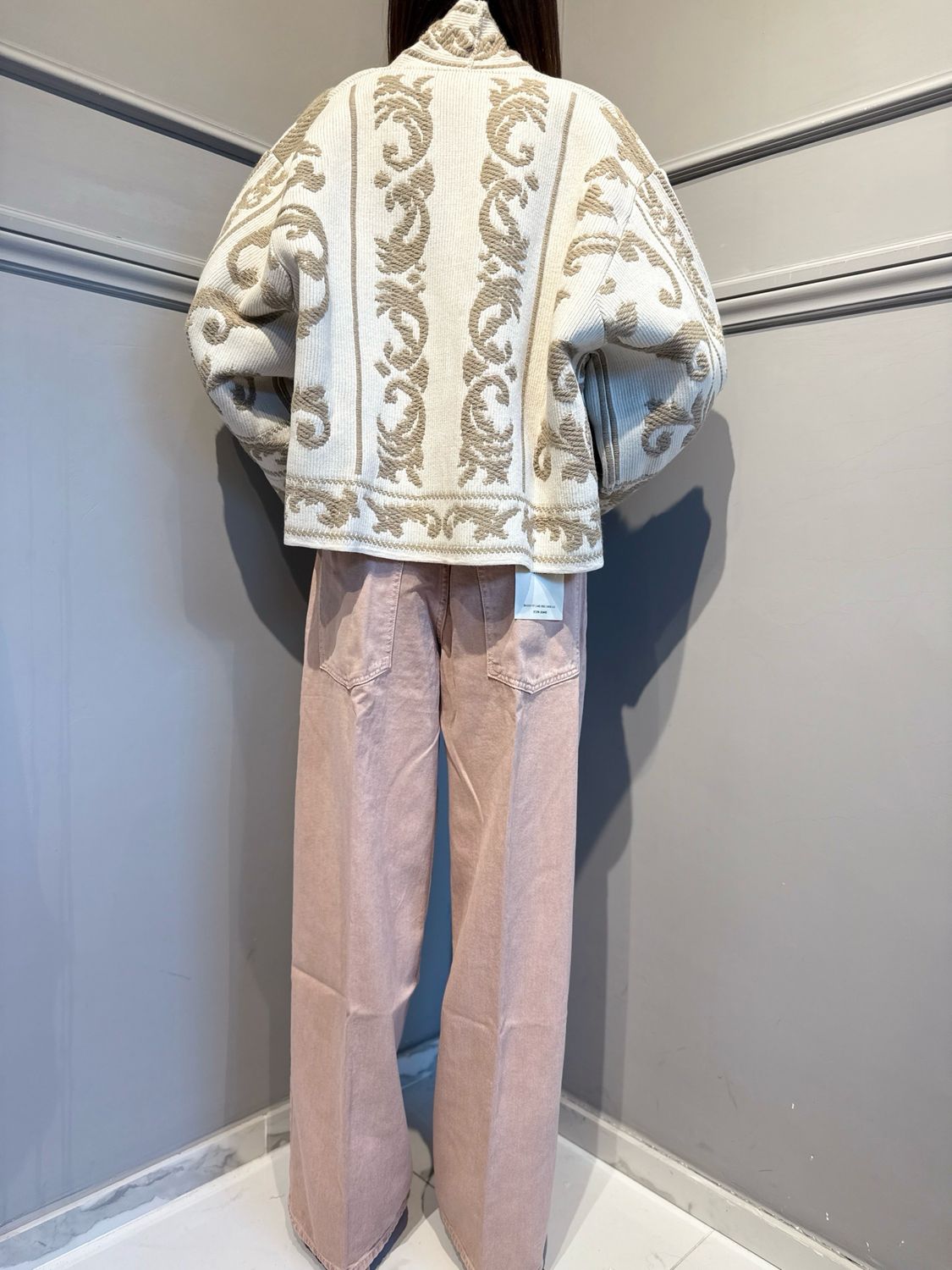 MOTEL - cardigan in maglia W6HMG55A400 panna
