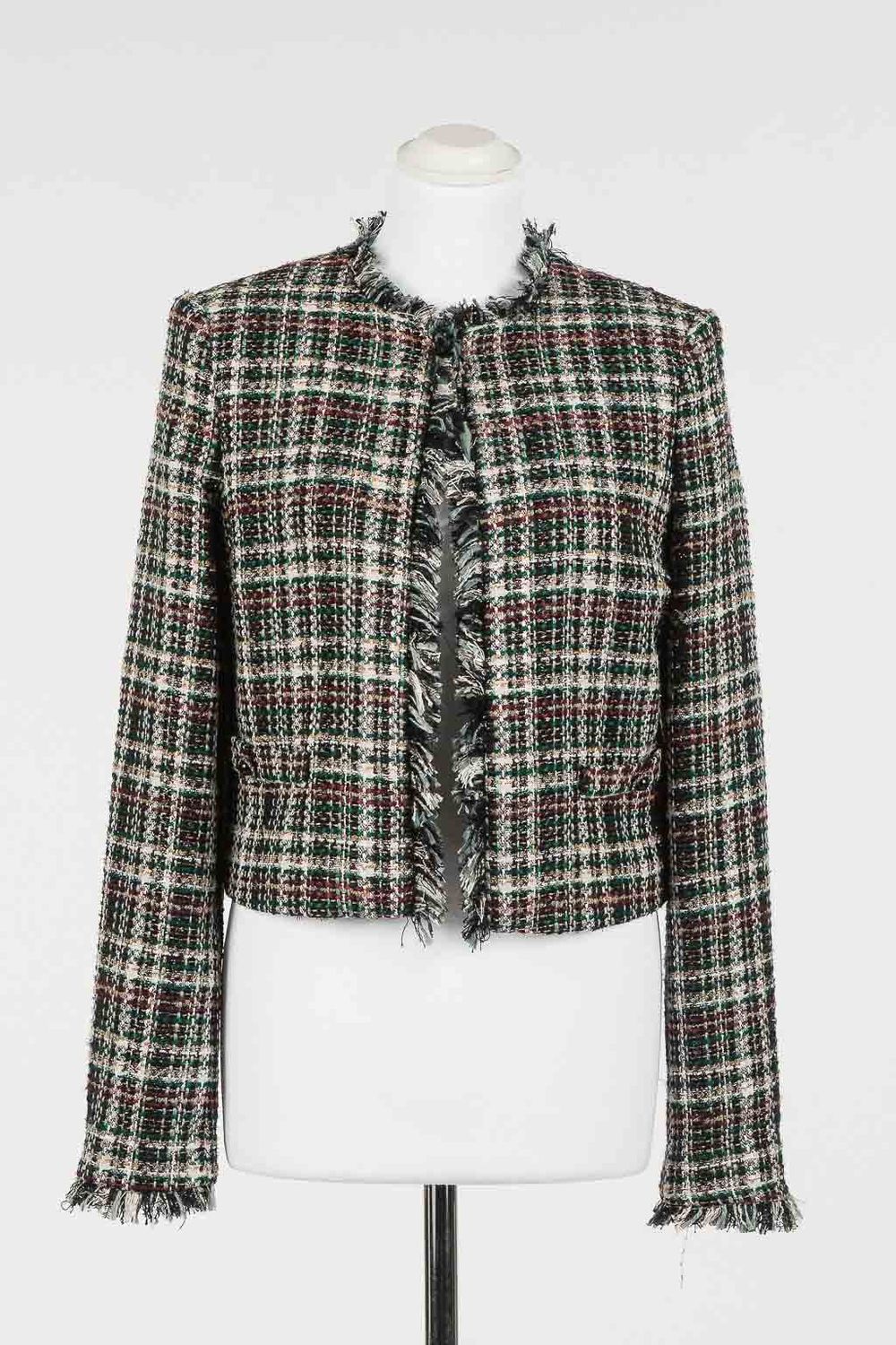 TWINSET ACTITUDE -  Giacca chanel lurex 262AT2010 verde/bordeaux/nero
