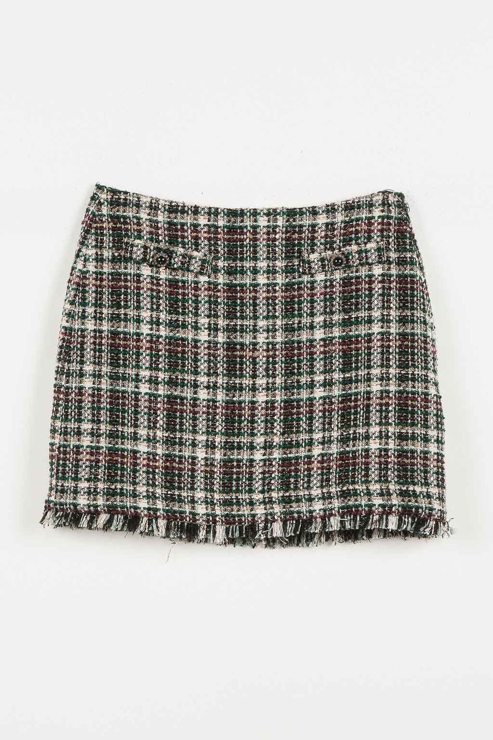 TWINSET ACTITUDE - Gonna corta chanel lurex 262AT2011 verde/bordeaux/nero
