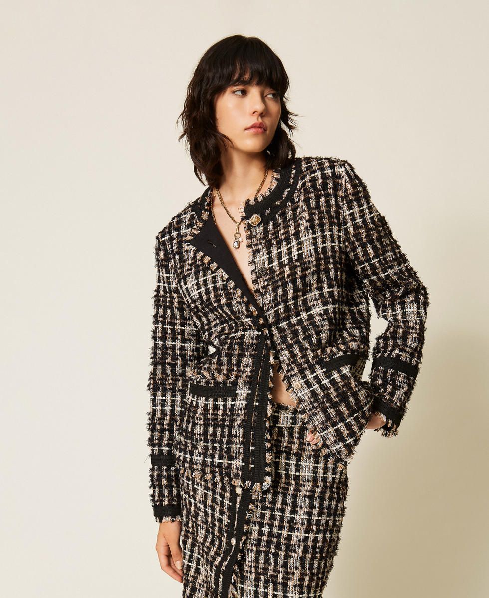 TWINSET ACTITUDE - Giacca Myfo in bouclé con bottoni gioiello 262AQ2021 Special Bouclè