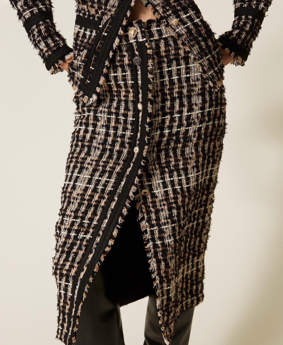 TWINSET ACTITUDE - Gonna longuette Myfo in bouclé con bottoni 262AQ2022 Special Bouclè