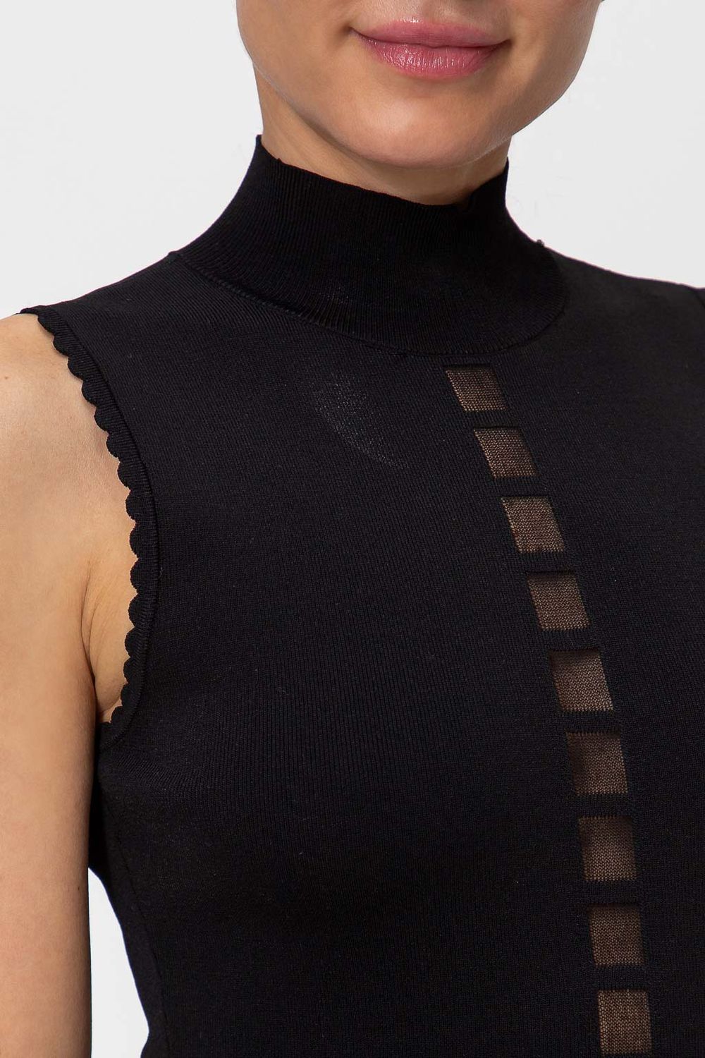 TWINSET ACTITUDE - Top in filo elasticizzato 262AT3011 Nero