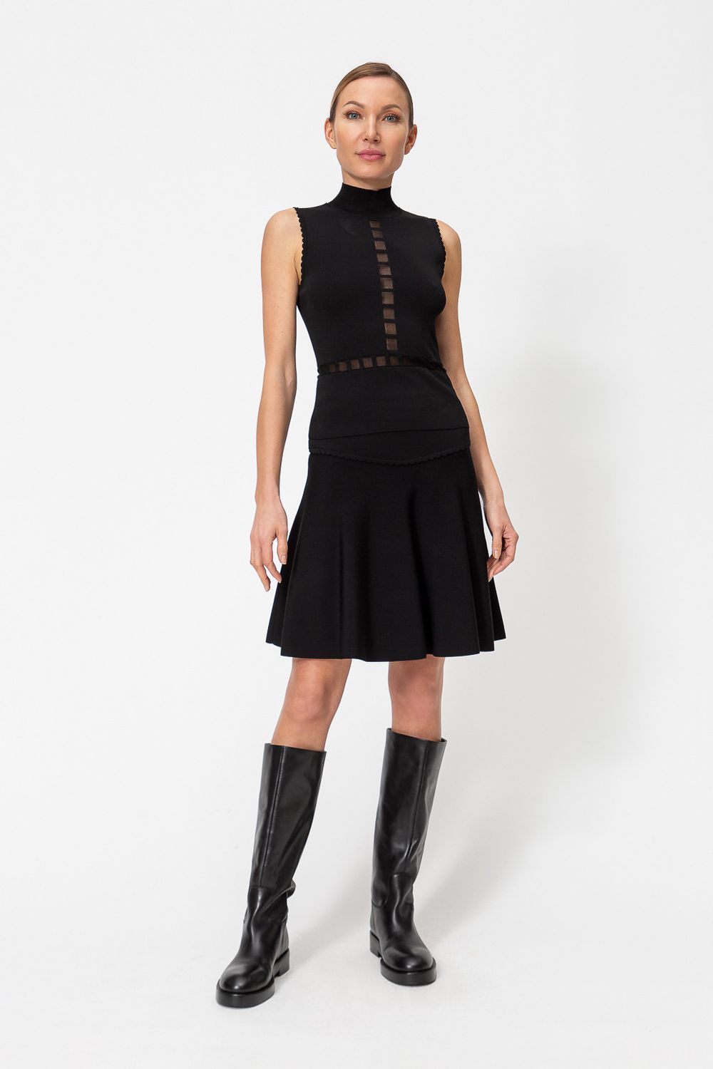 TWINSET ACTITUDE - Gonna in viscosa elasticizzata 262AT3012 Nero
