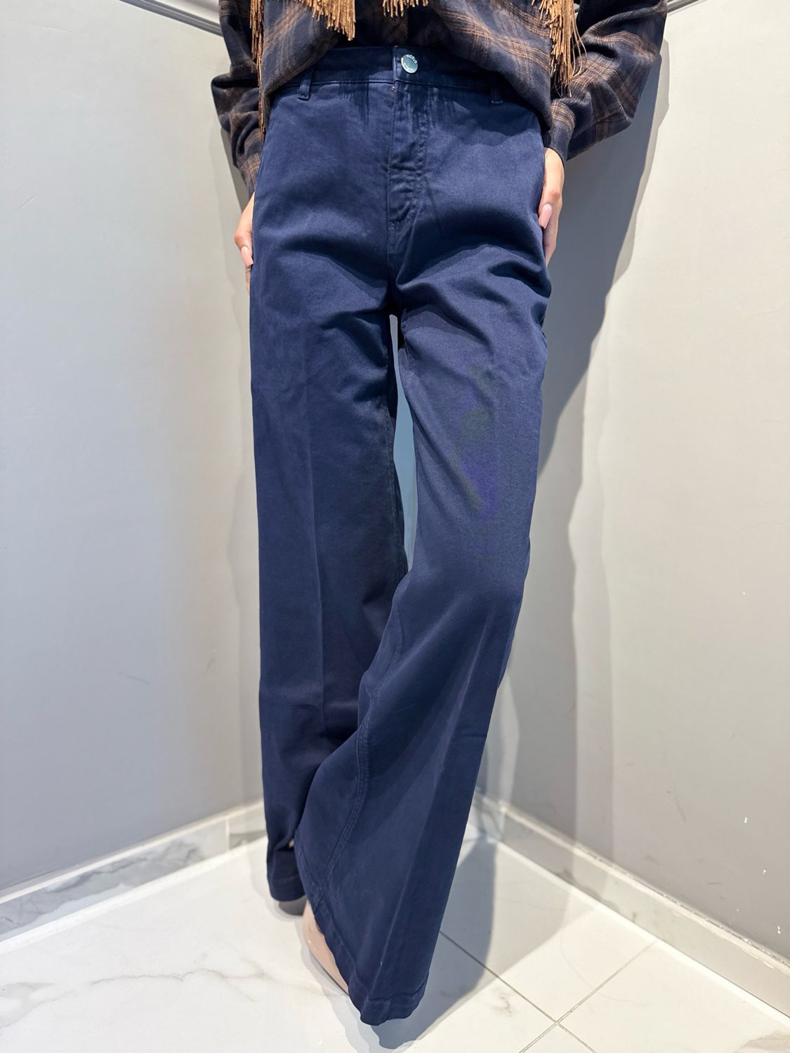 VICOLO - pantalone Elena elasticizzato blu DAC5121