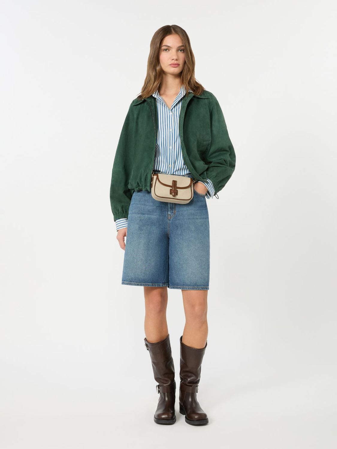Max Mara WEEKEND - Giacca in suede WKDZUPPA Verde scuro