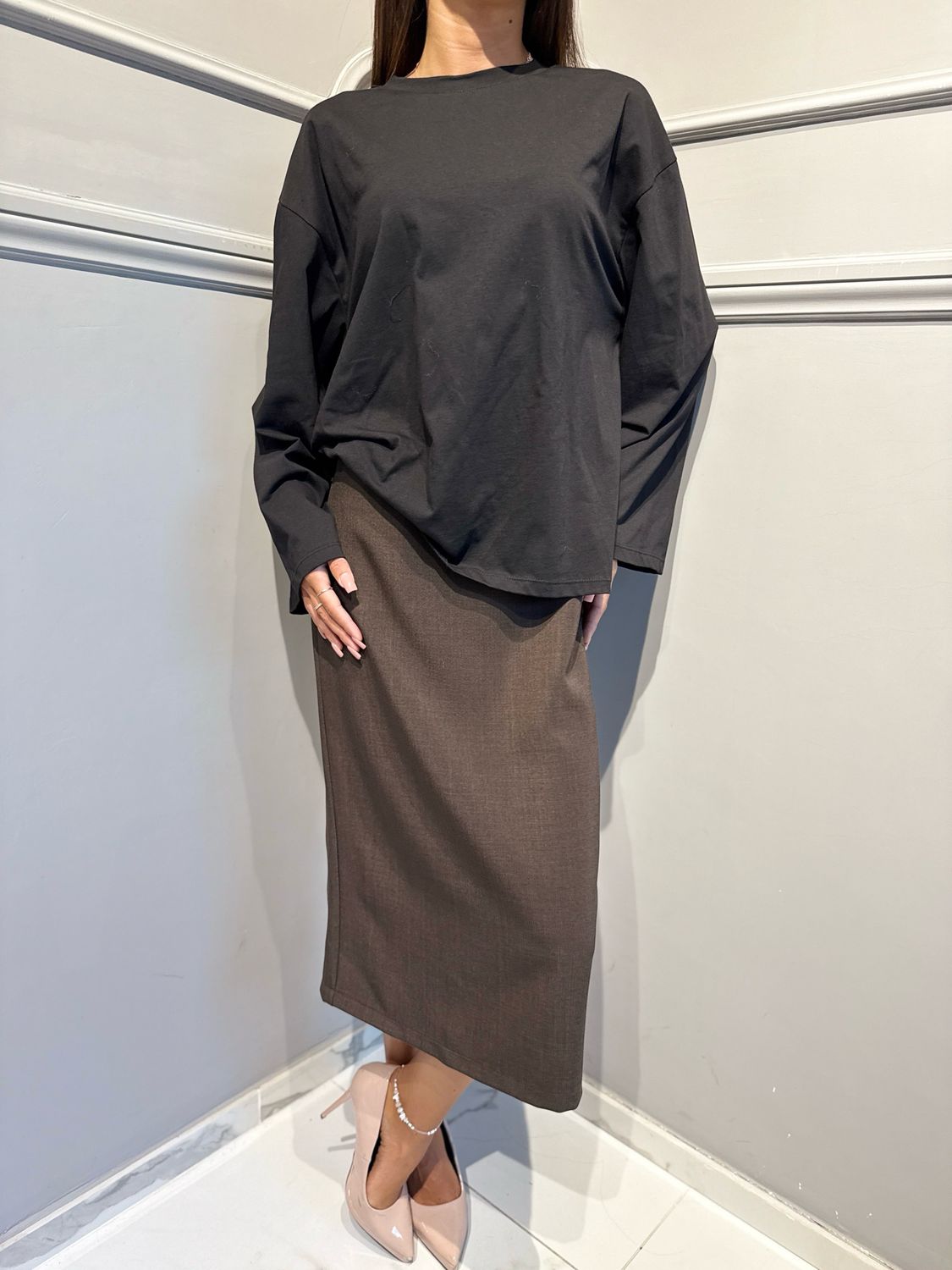 TENSIONE IN - t-shirt con ripresa nera FW260095