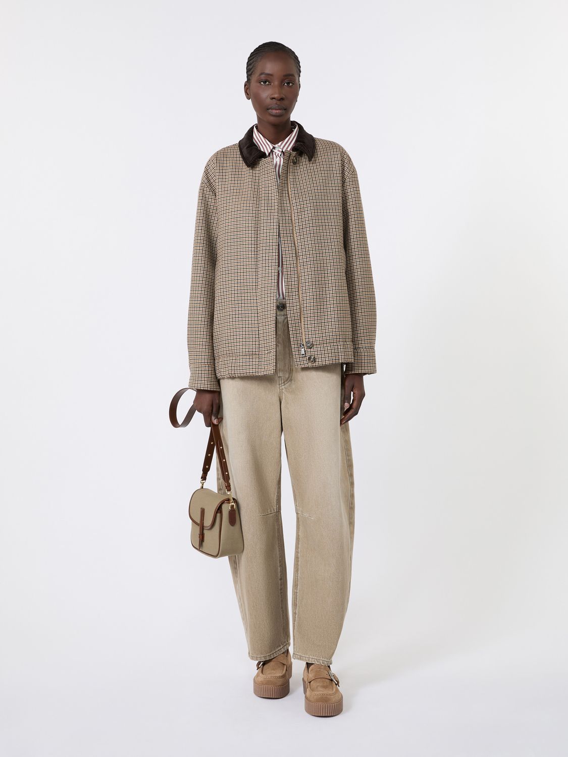 Max Mara WEEKEND - Jeans barrel leg in denim effetto used WKDARCADIA BEIGE