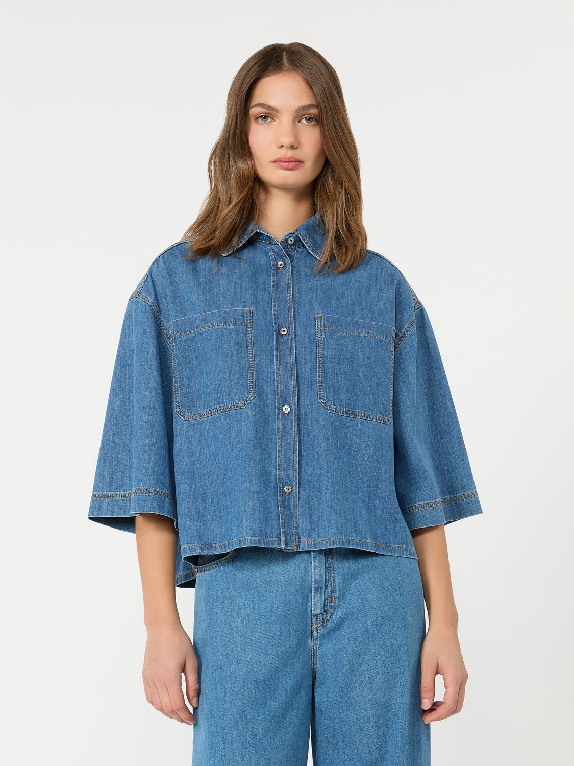 Max Mara WEEKEND - Camicia boxy in denim WKDZANNATA Blu