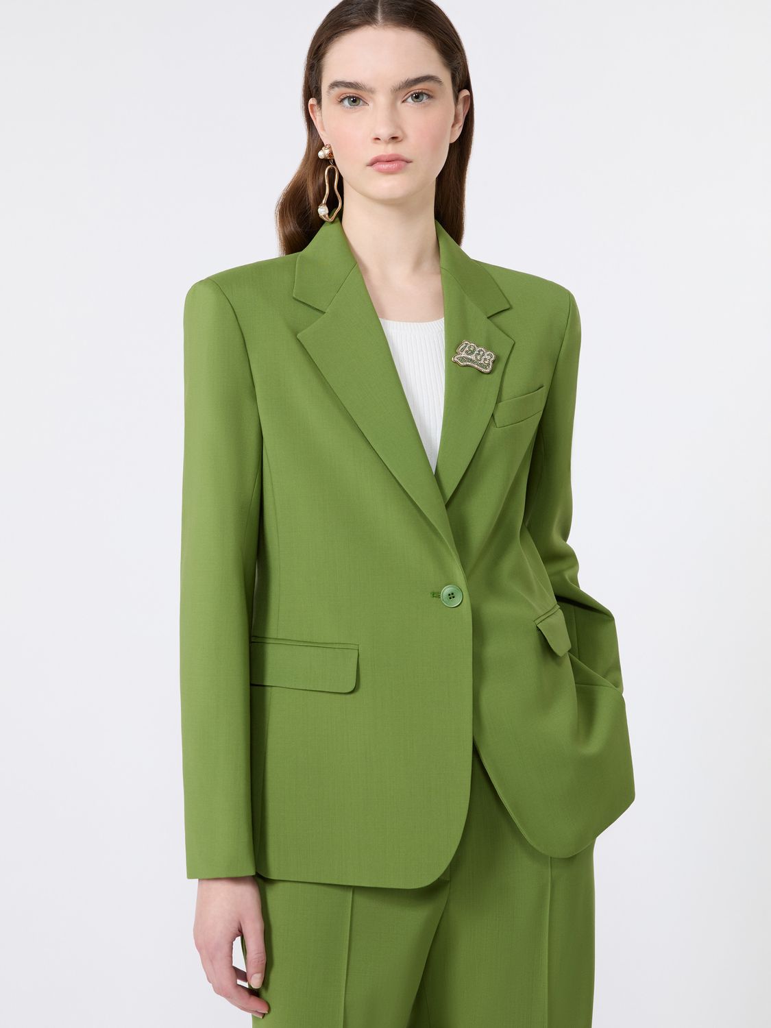 Max Mara WEEKEND - Blazer monopetto in lana stretch WKDLAMINE Verde