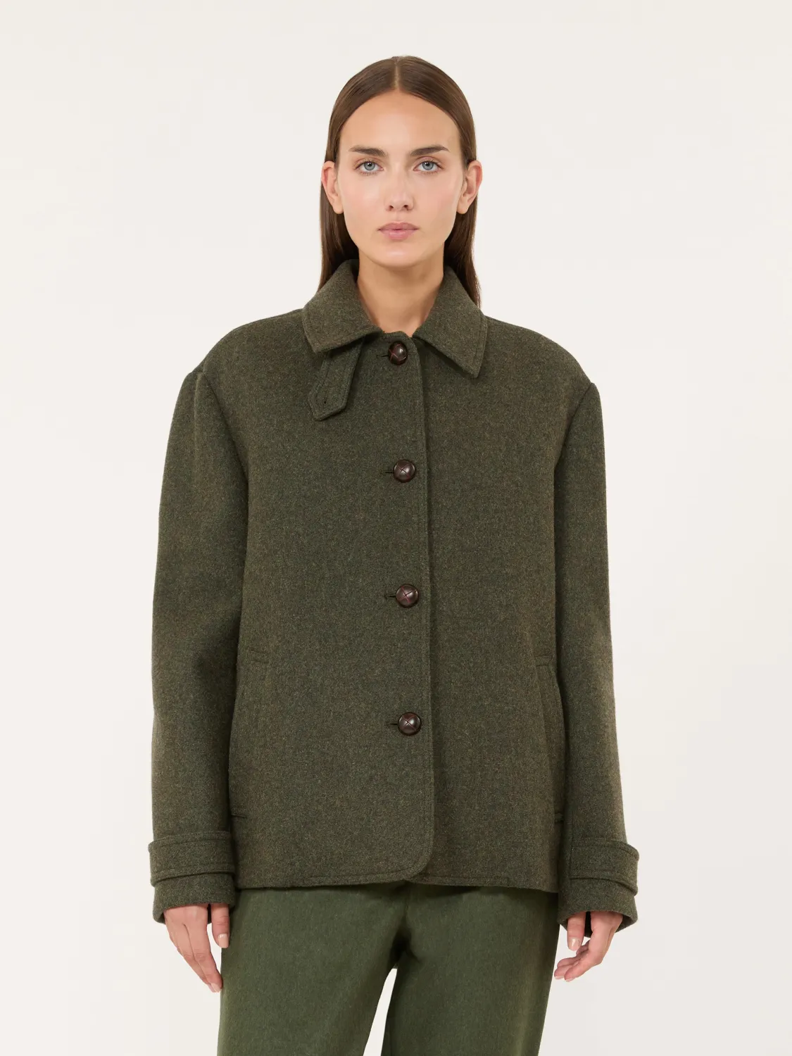 Max Mara WEEKEND - Cappotto corto in lana mélange WKSDIORAMA Verde salvia