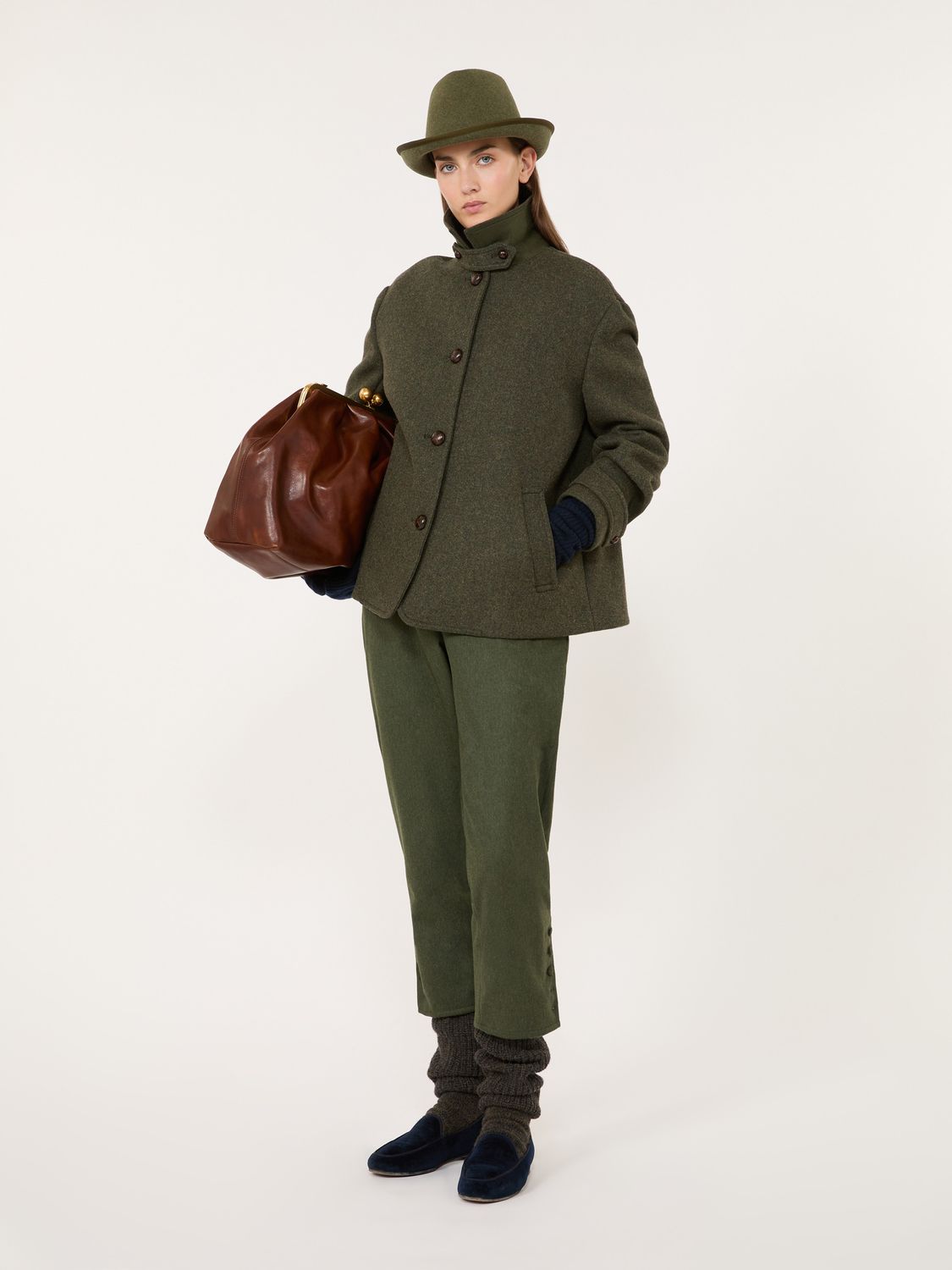 Max Mara WEEKEND - Cappotto corto in lana mélange WKSDIORAMA Verde salvia