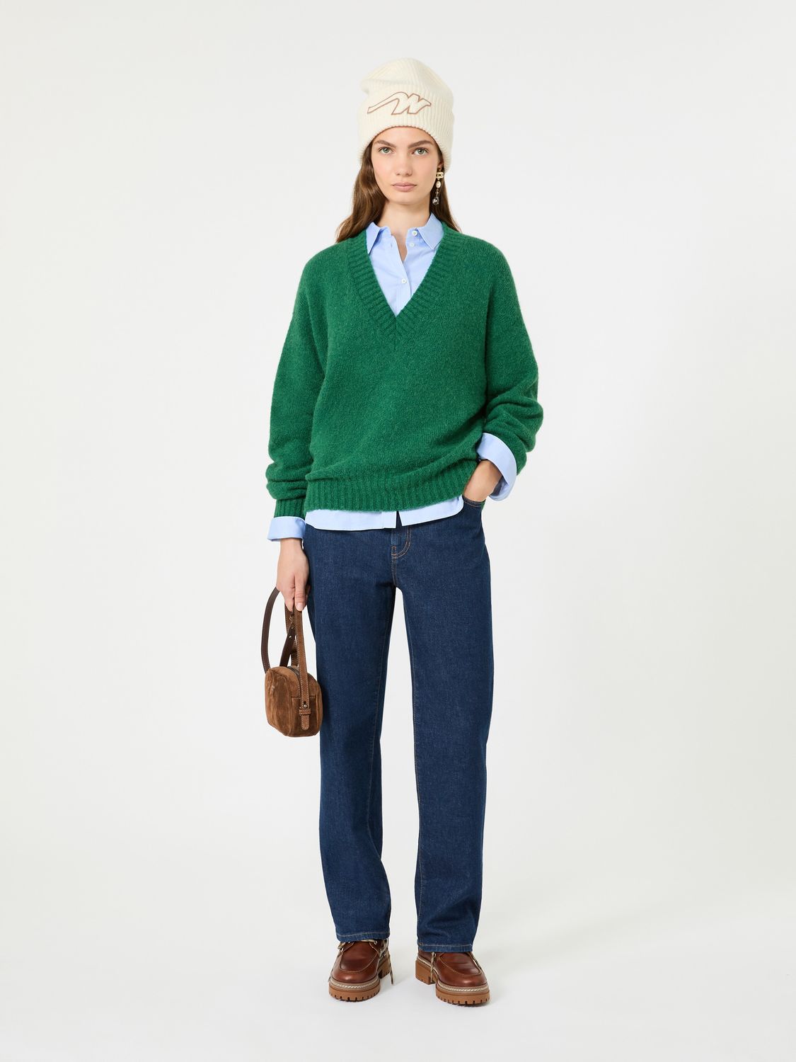 Max Mara WEEKEND - Maglia in filato di alpaca e cotone WKDVISITA Verde bosco