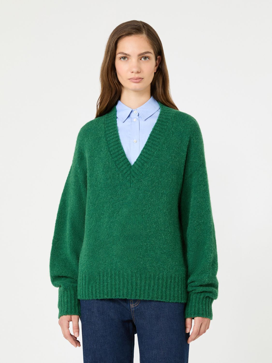 Max Mara WEEKEND - Maglia in filato di alpaca e cotone WKDVISITA Verde bosco
