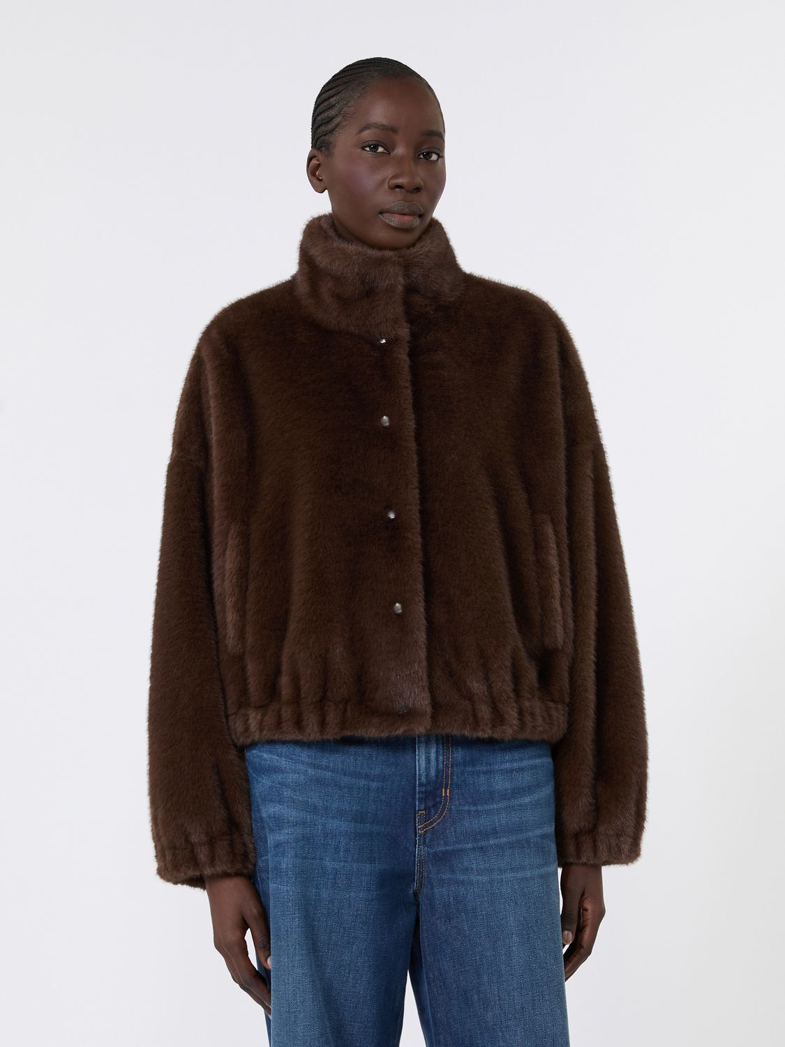 Max Mara WEEKEND - Giacca corta dalla texture soffice WKDANEMONE - MARRONE