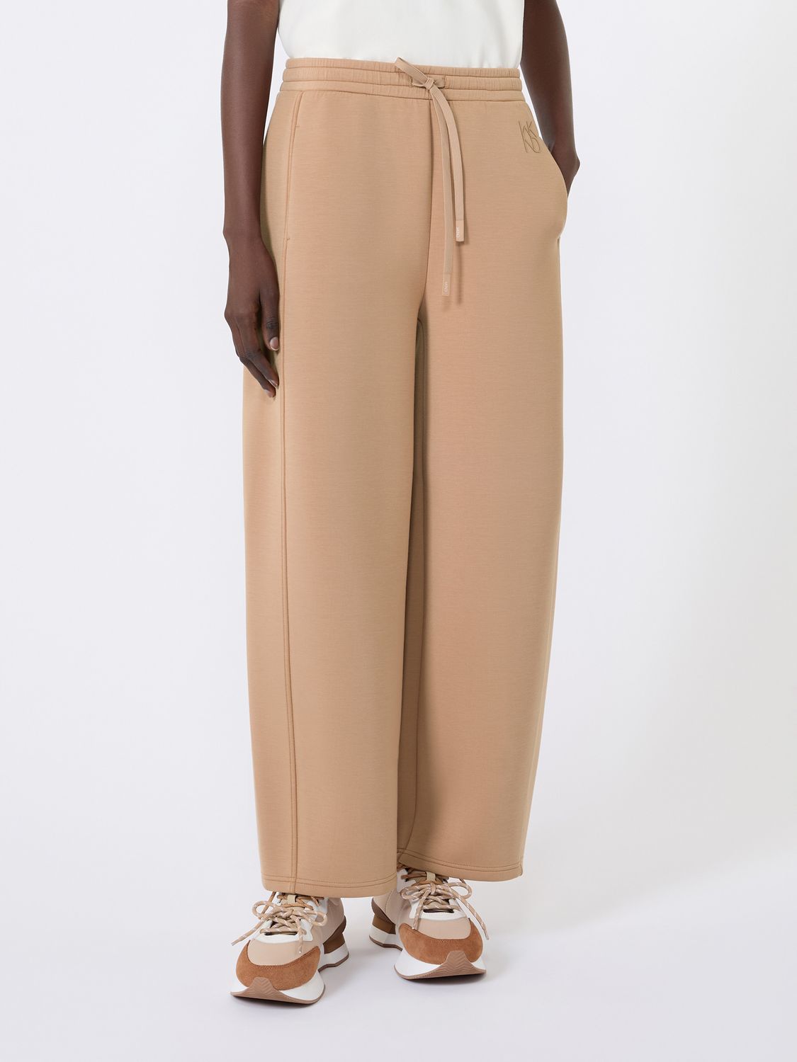 Max Mara WEEKEND - Pantalone barrel leg in jersey scuba WKDGETTO - CUOIO