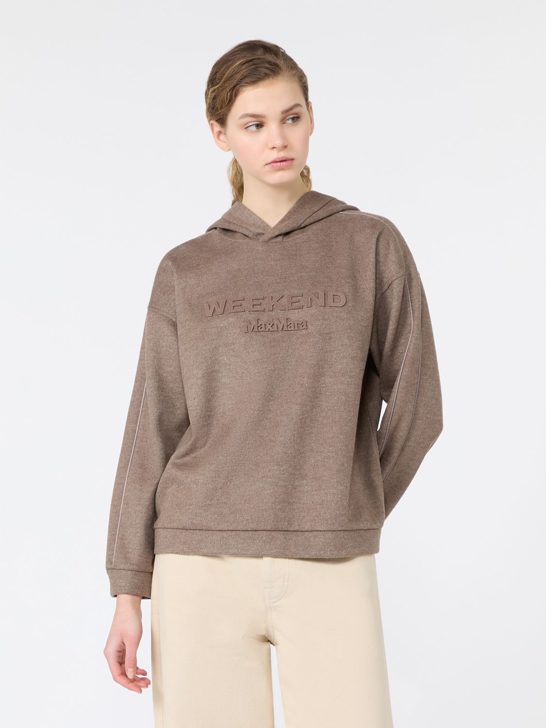 Max Mara WEEKEND - Felpa con cappuccio in jersey WKDVETRINO - MARRON GLACE'