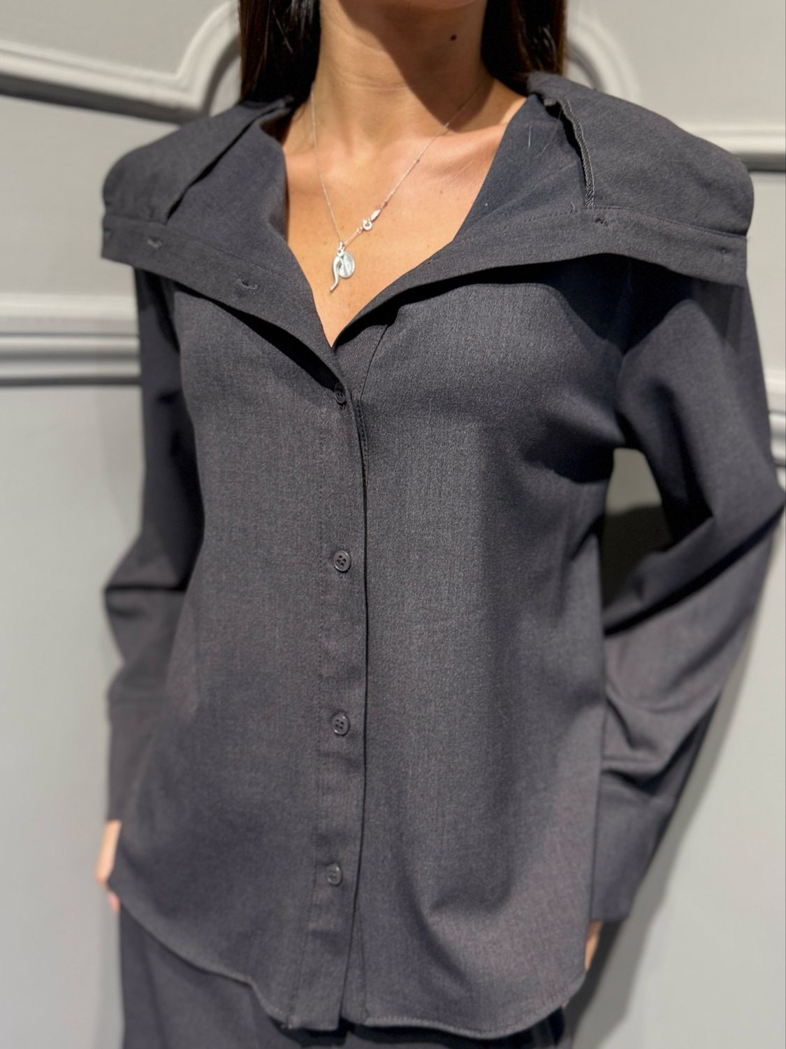TENSIONE IN - camicia 27C6464 grigio antracite
