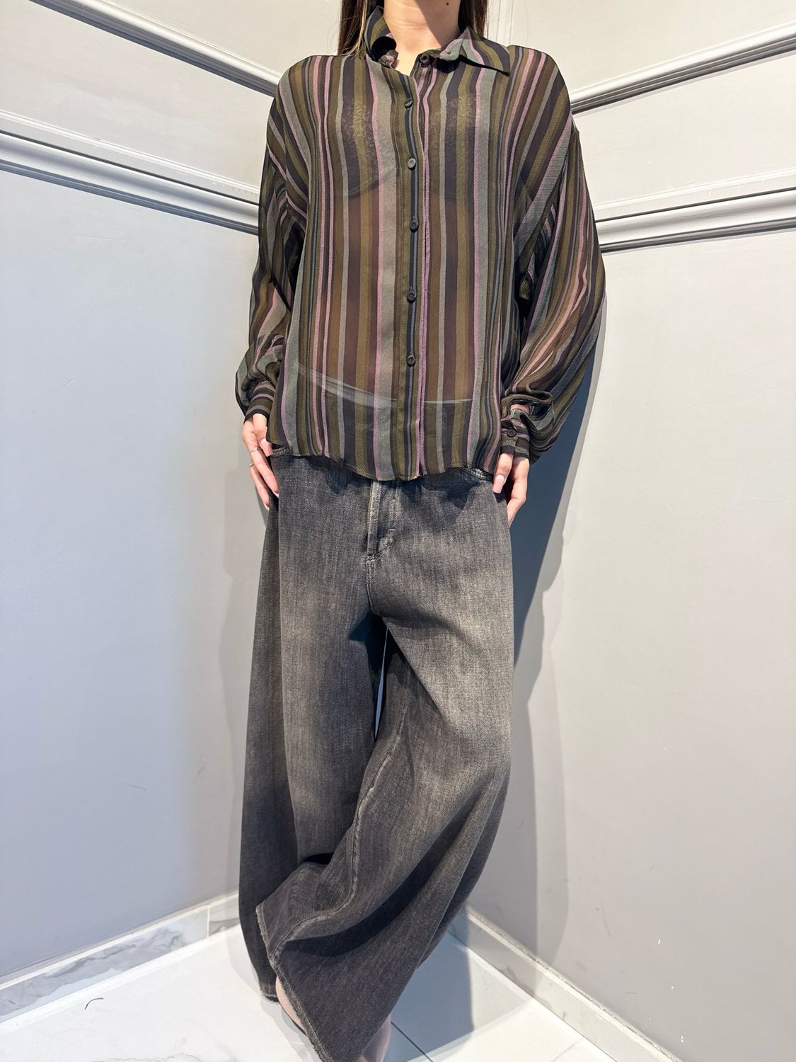 TENSIONE IN - camicia W26C698 rosa
