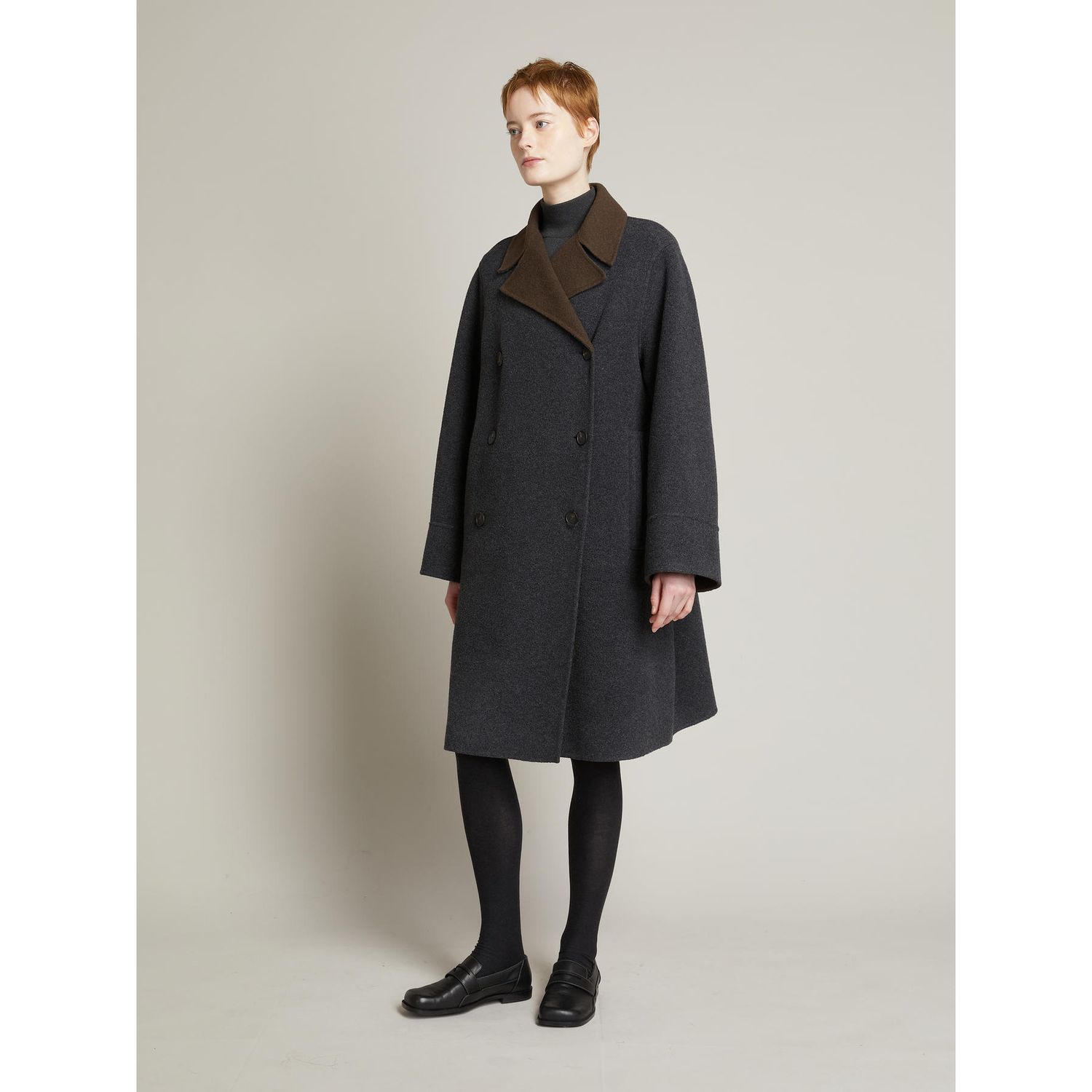 MM Max Mara - Cappotto double in misto lana MMLTARTINA - Arancite Mel./Moro