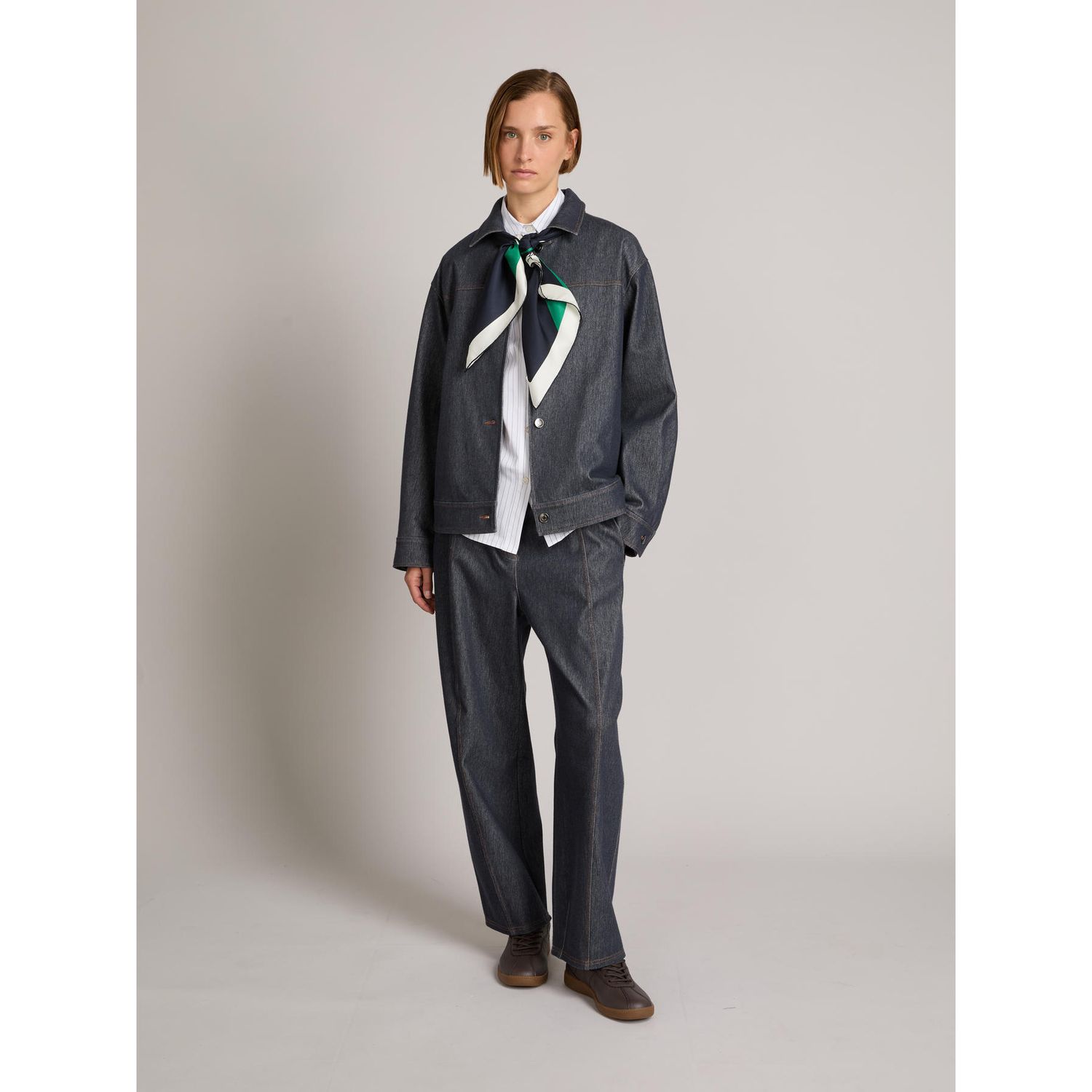 MM Max Mara - Pantalone effetto denim in jersey compatto MMLBEVANDA - Blu Navy