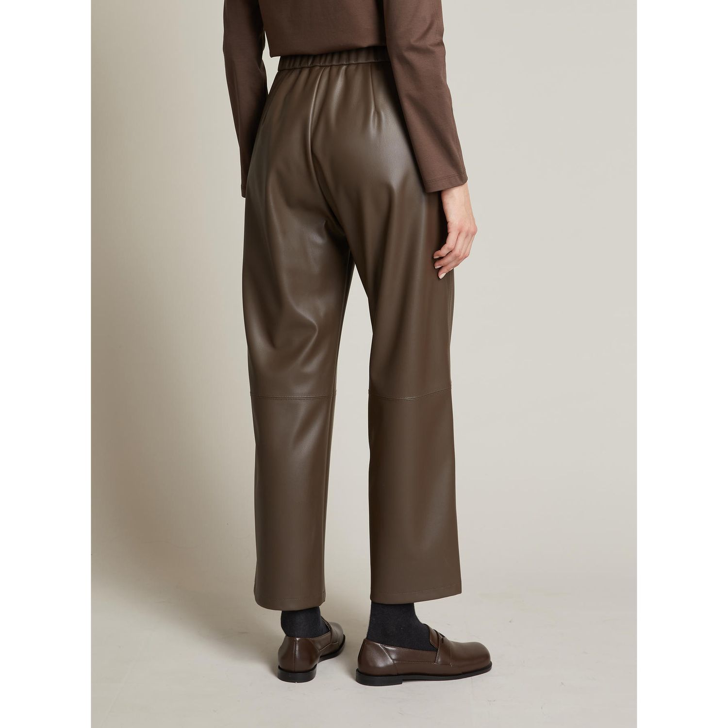 MM Max Mara - Pantalone in jersey con effetto nappa MMLODE - Testa Moro