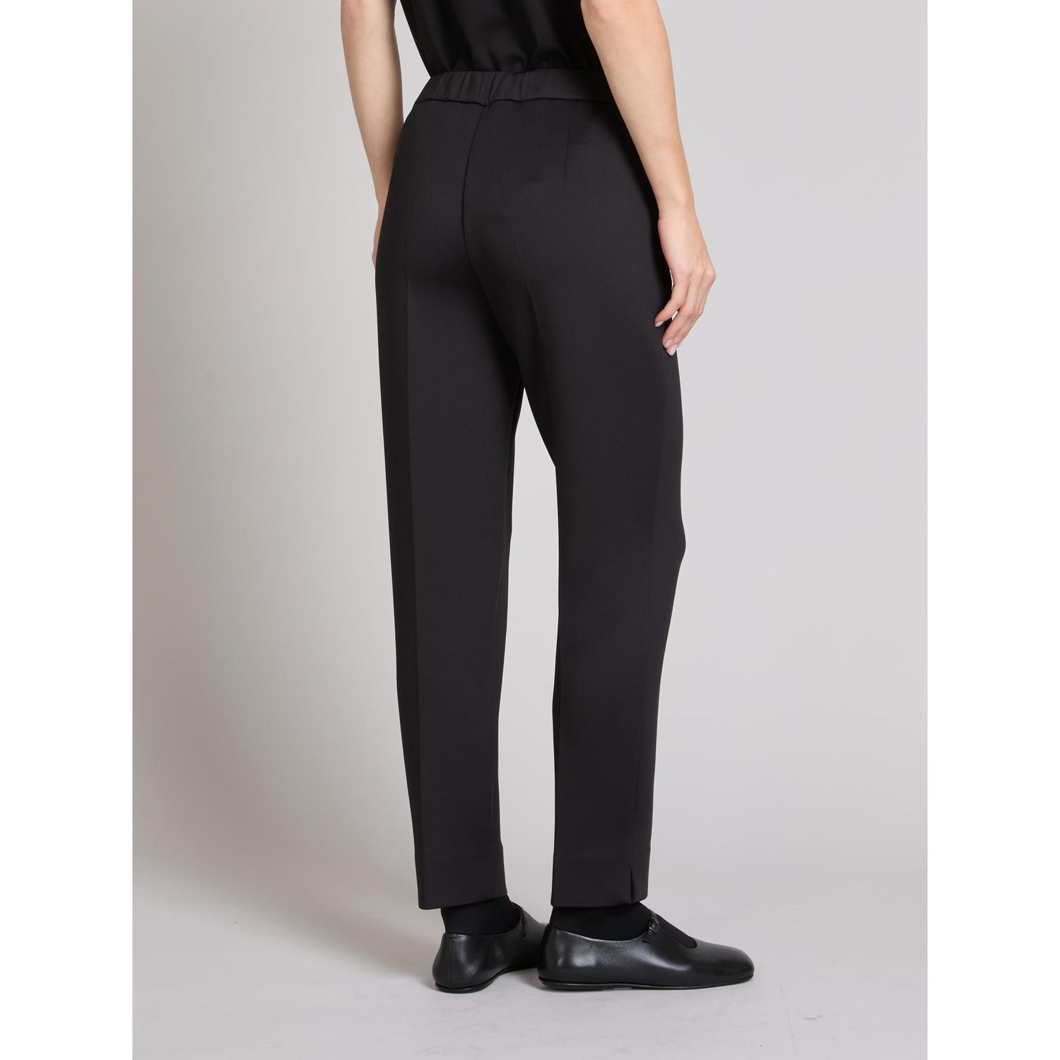 MM Max Mara - Pantalone a sigaretta con gamba dritta MMLFEROCE - Nero