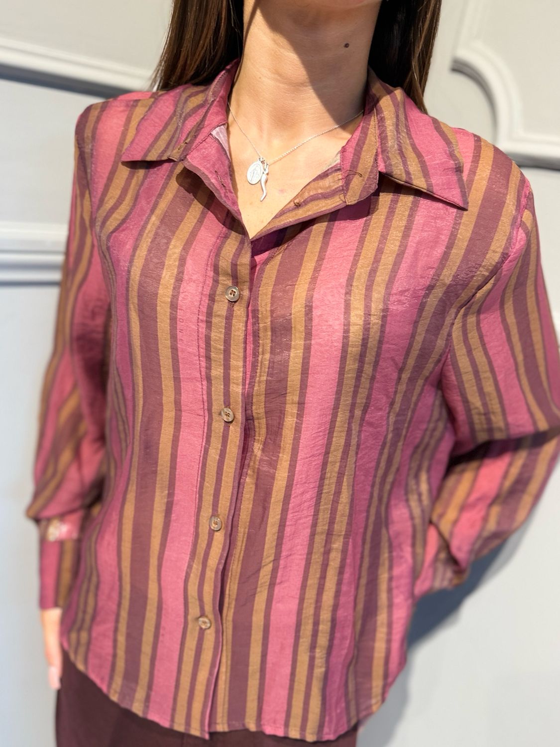 HAVE ONE - camicia a righe CVS-R065 amarena
