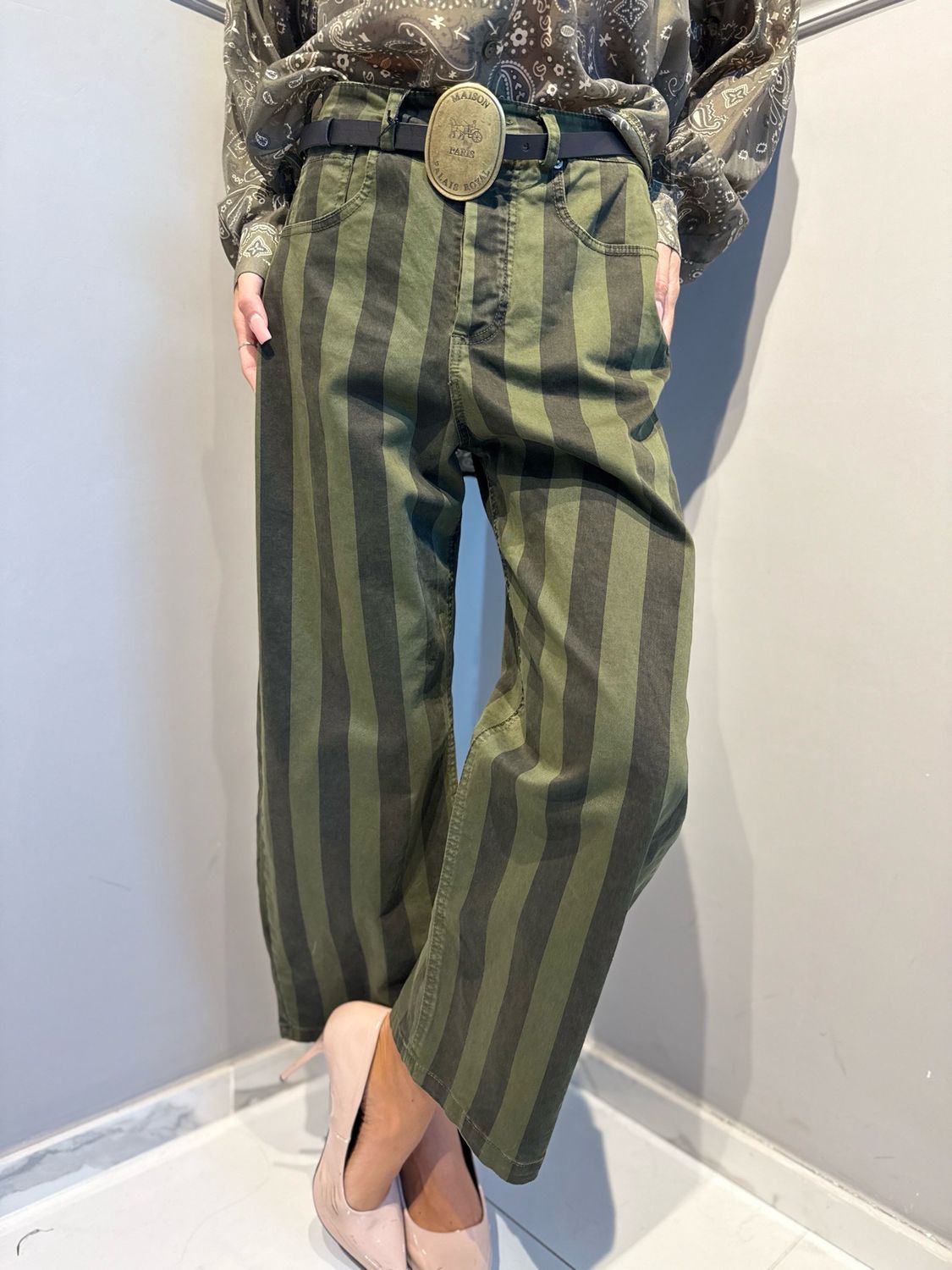 TENSIONE IN - pantalone W26P606 sottobosco
