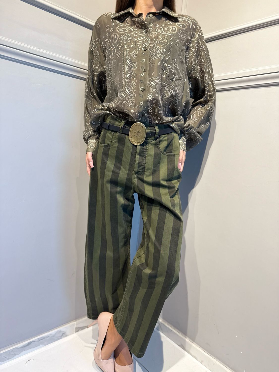 TENSIONE IN - pantalone W26P606 sottobosco