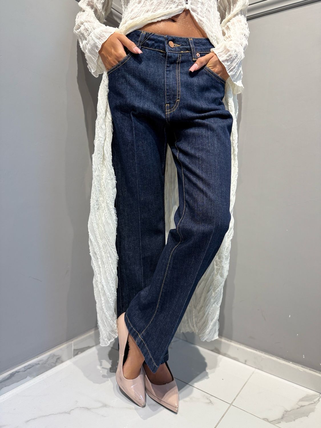 TENSIONE IN - jeans zampa boombast CJ12751ai26CAMP JEANS SCURO