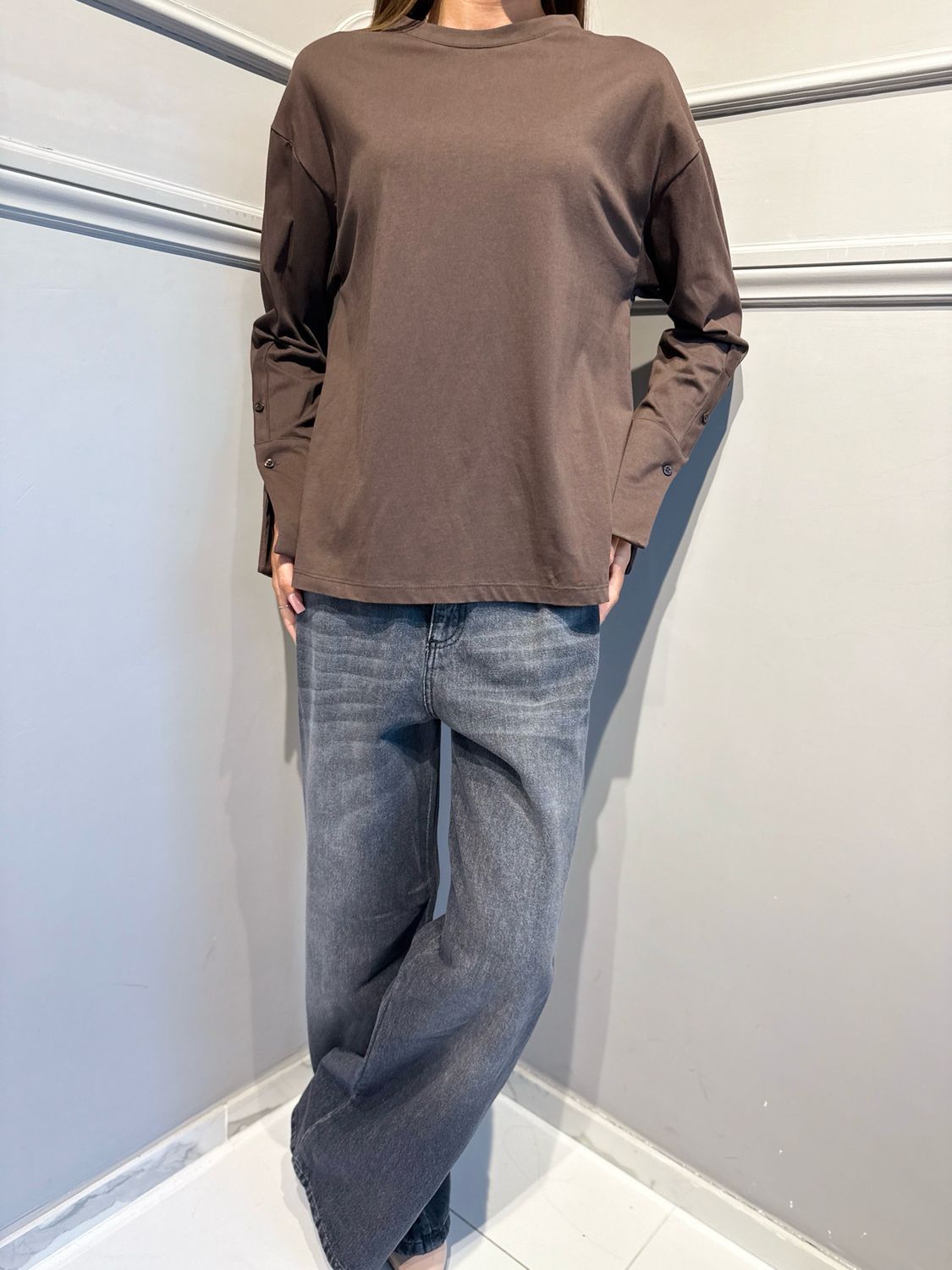 TENSIONE IN - t-shirt polso camicia FW260049 Moro