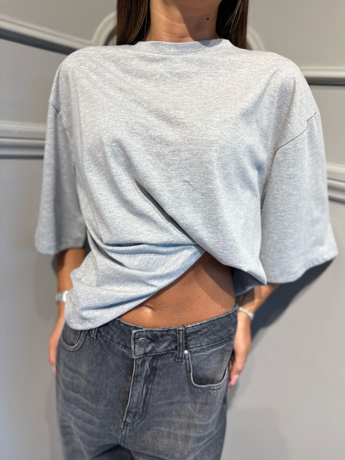 TENSIONE IN - t-shirt ripresa grigio mélange FW260067