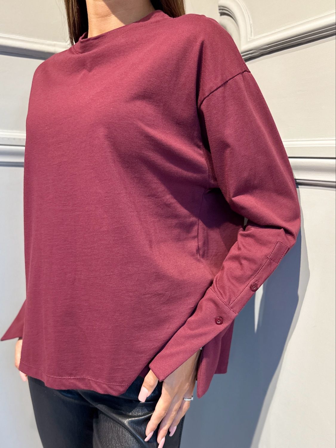 TENSIONE IN - t-shirt polso camicia bordeaux FW260049