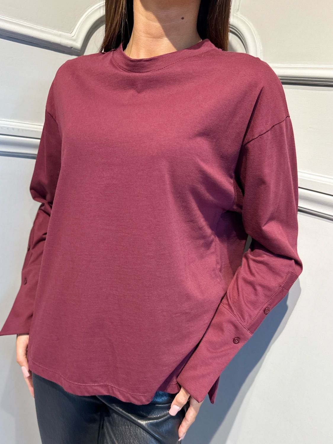 TENSIONE IN - t-shirt polso camicia bordeaux FW260049