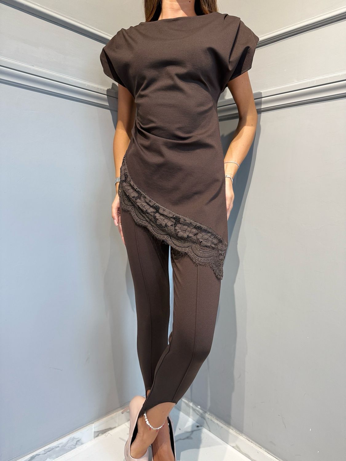 HAVE ONE - t-shirt pizzo TVS-R004 cioccolato