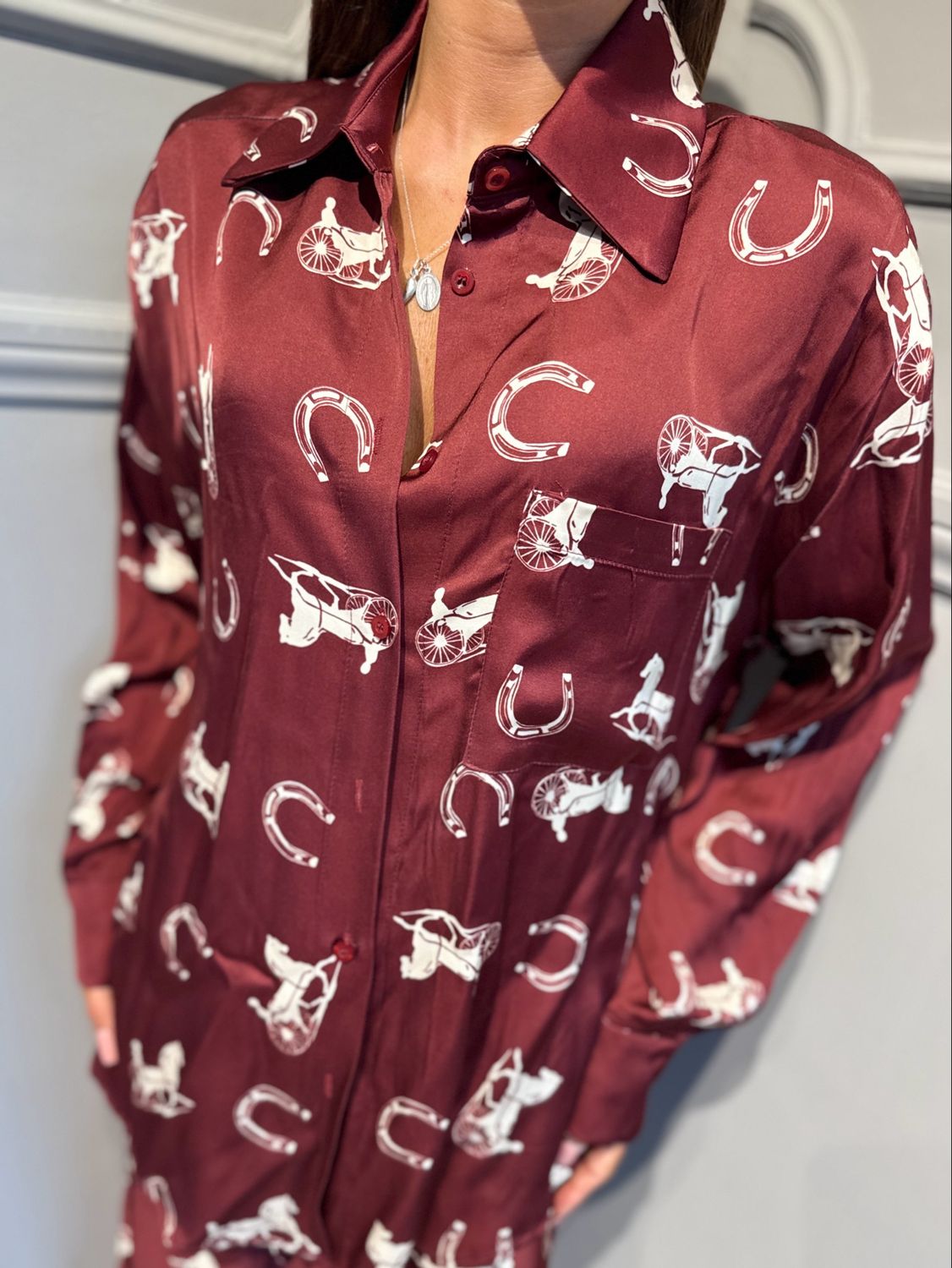 TENSIONE IN - camicia. FW260069 bordeaux