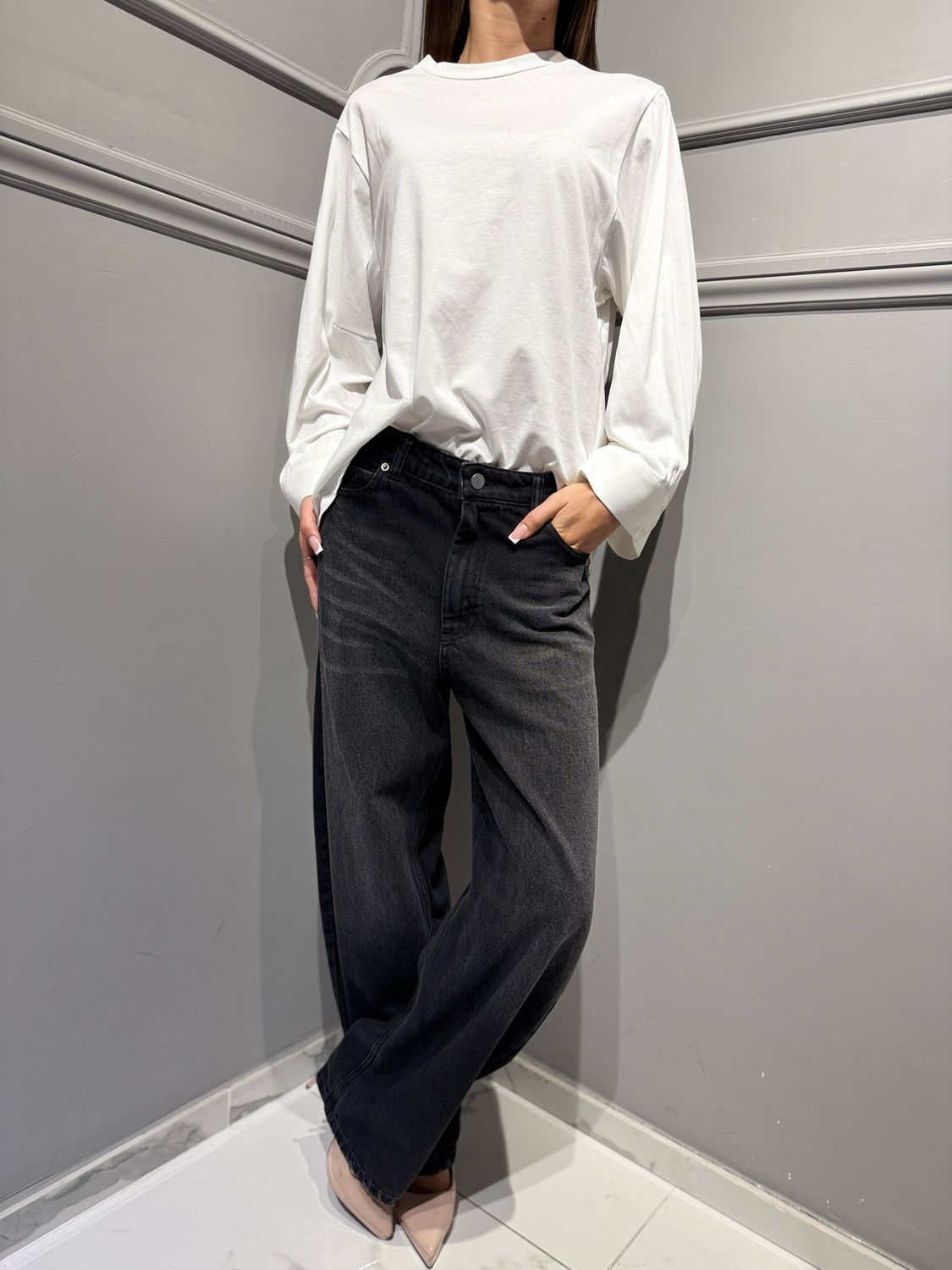 TENSIONE IN - jeans KM741 nero