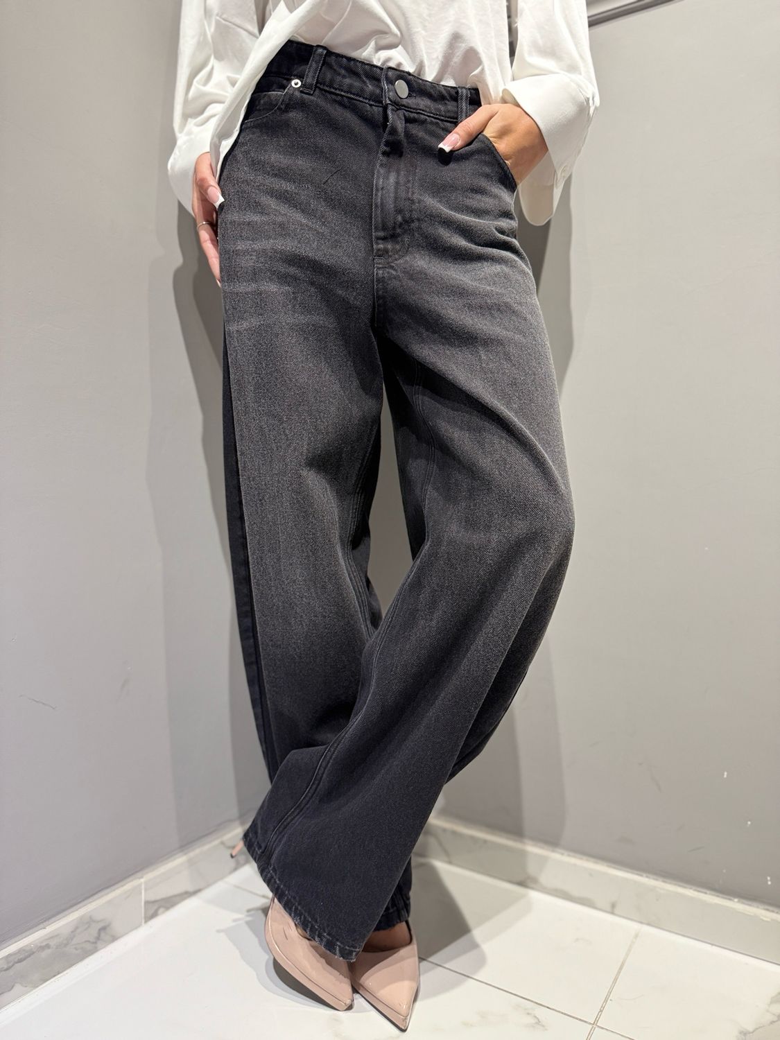 TENSIONE IN - jeans KM741 nero