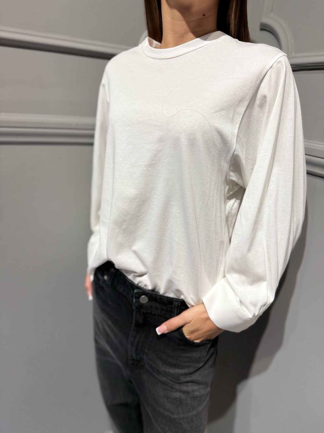 TENSIONE IN - t-shirt con polso largo W26M771 naturale