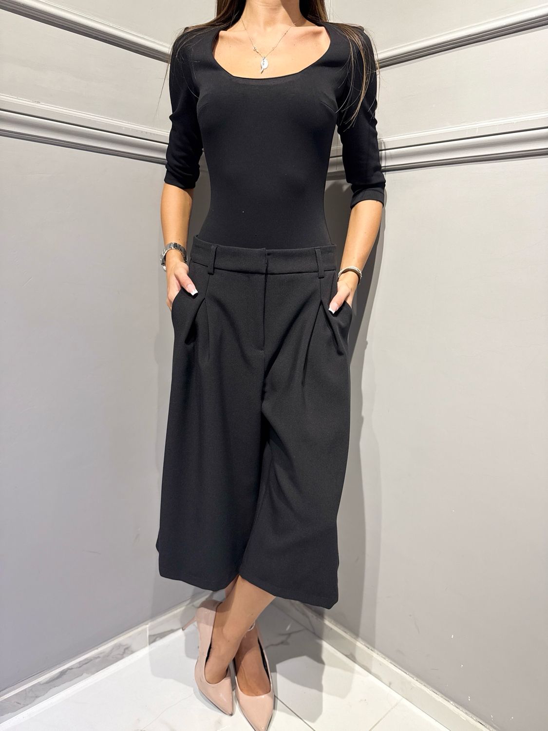 SILENCE LIMITED - Dakota body elasticizzato SLBO024 nero