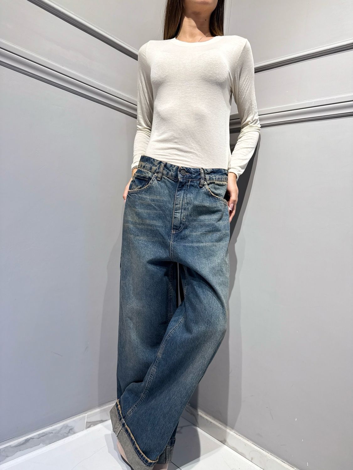 HAVE ONE - maglia in misto cachemire MJS-R126 burro