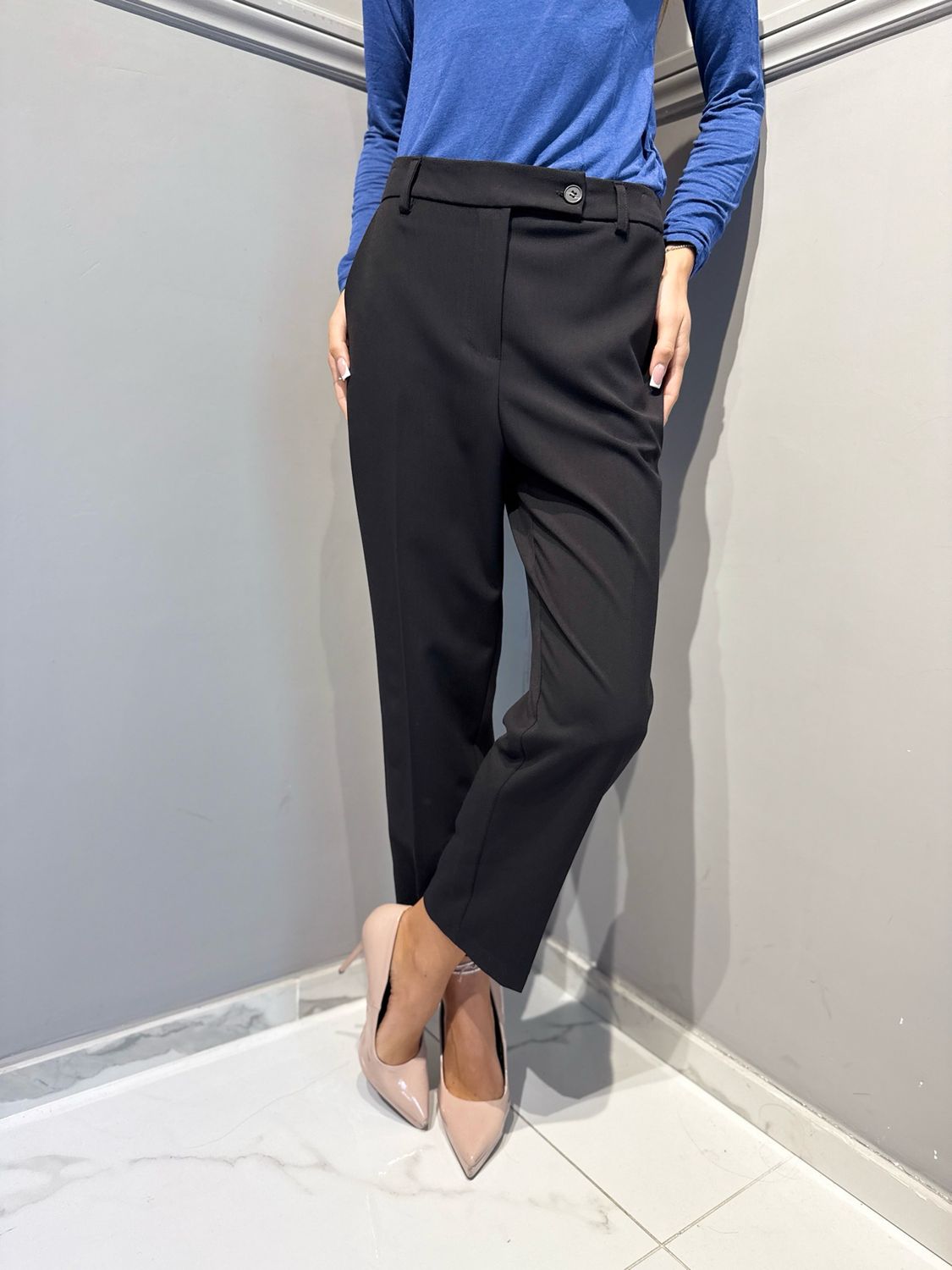 TENSIONE IN - pantalone slim 27P6449 nero