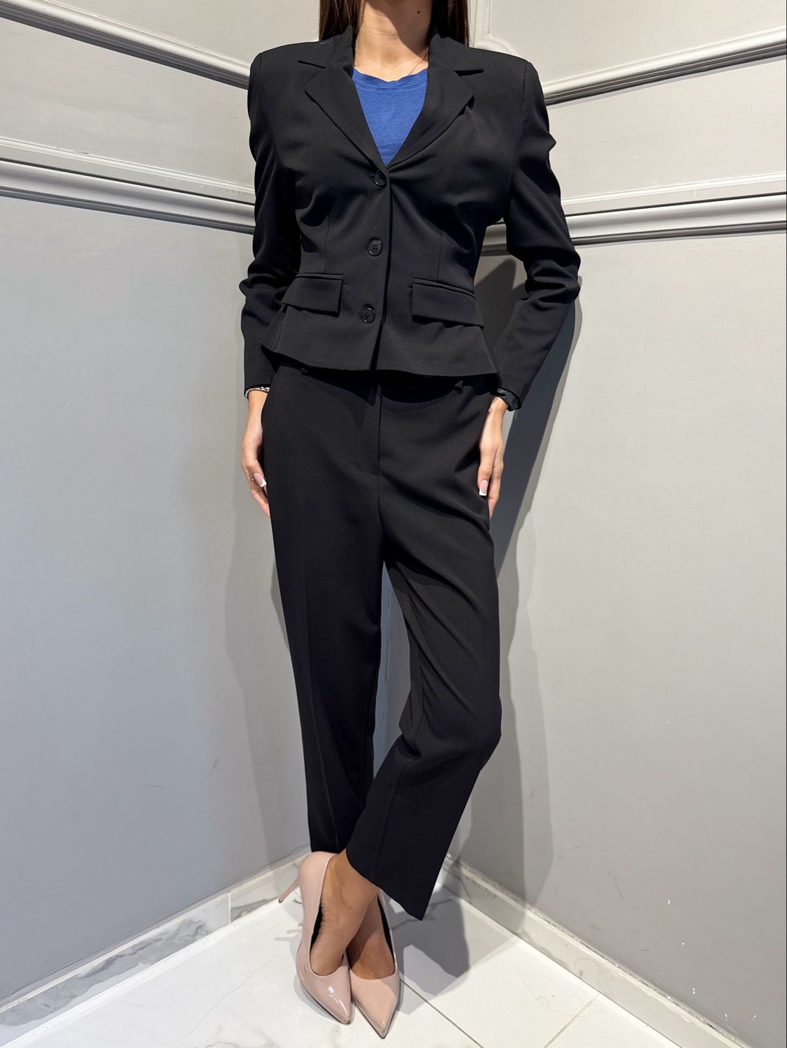 TENSIONE IN - pantalone slim 27P6449 nero