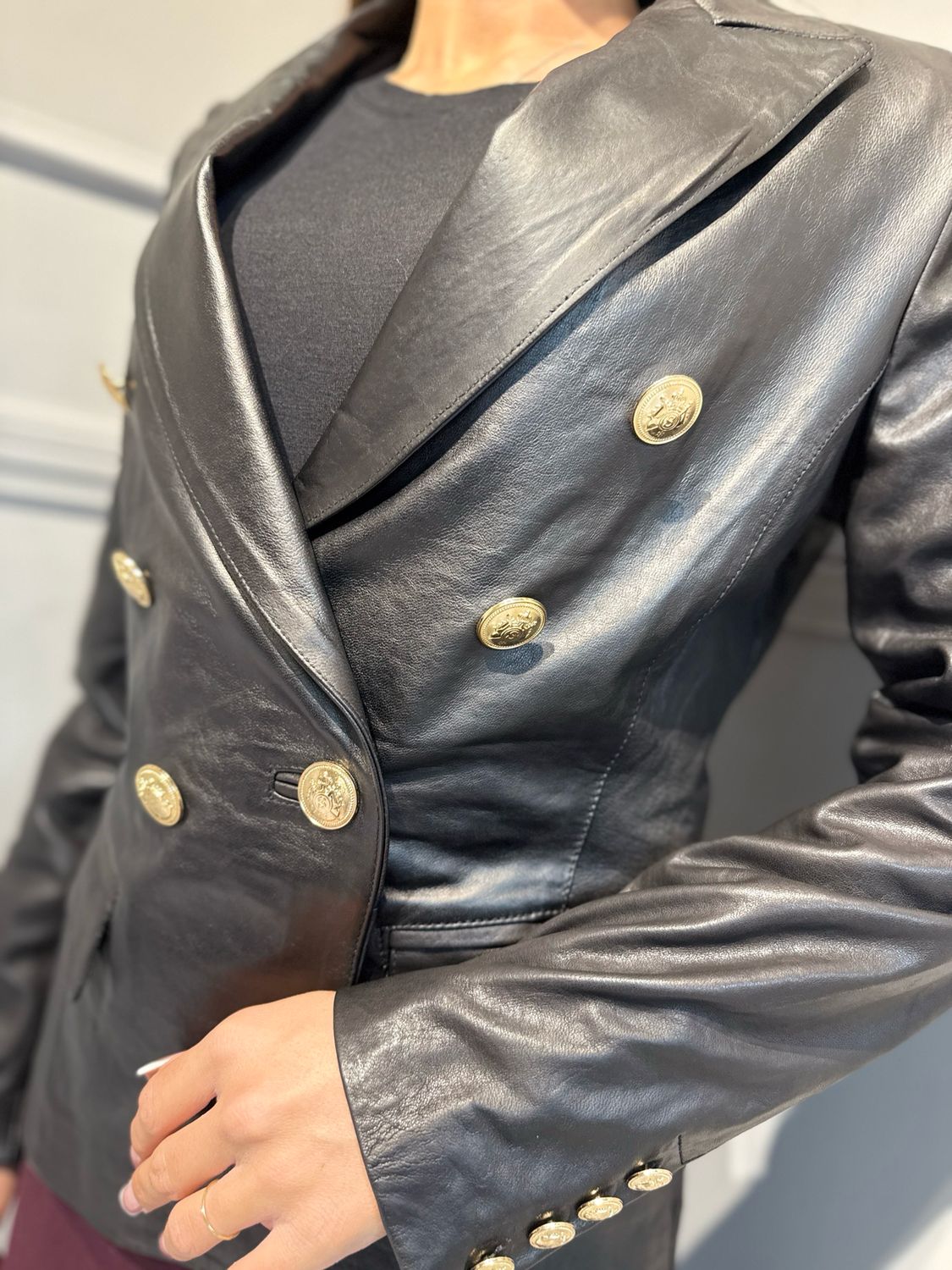 SILENCE LIMITED - giacca avvitata in pelle NPR-235PELLE nero