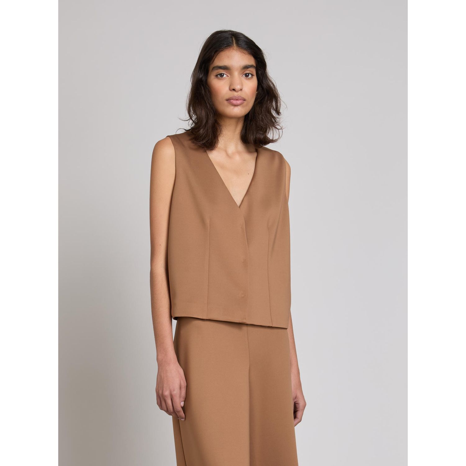 MM Max Mara - Gilet in jersey tecnico di neoprene MMLEDITA - Noce