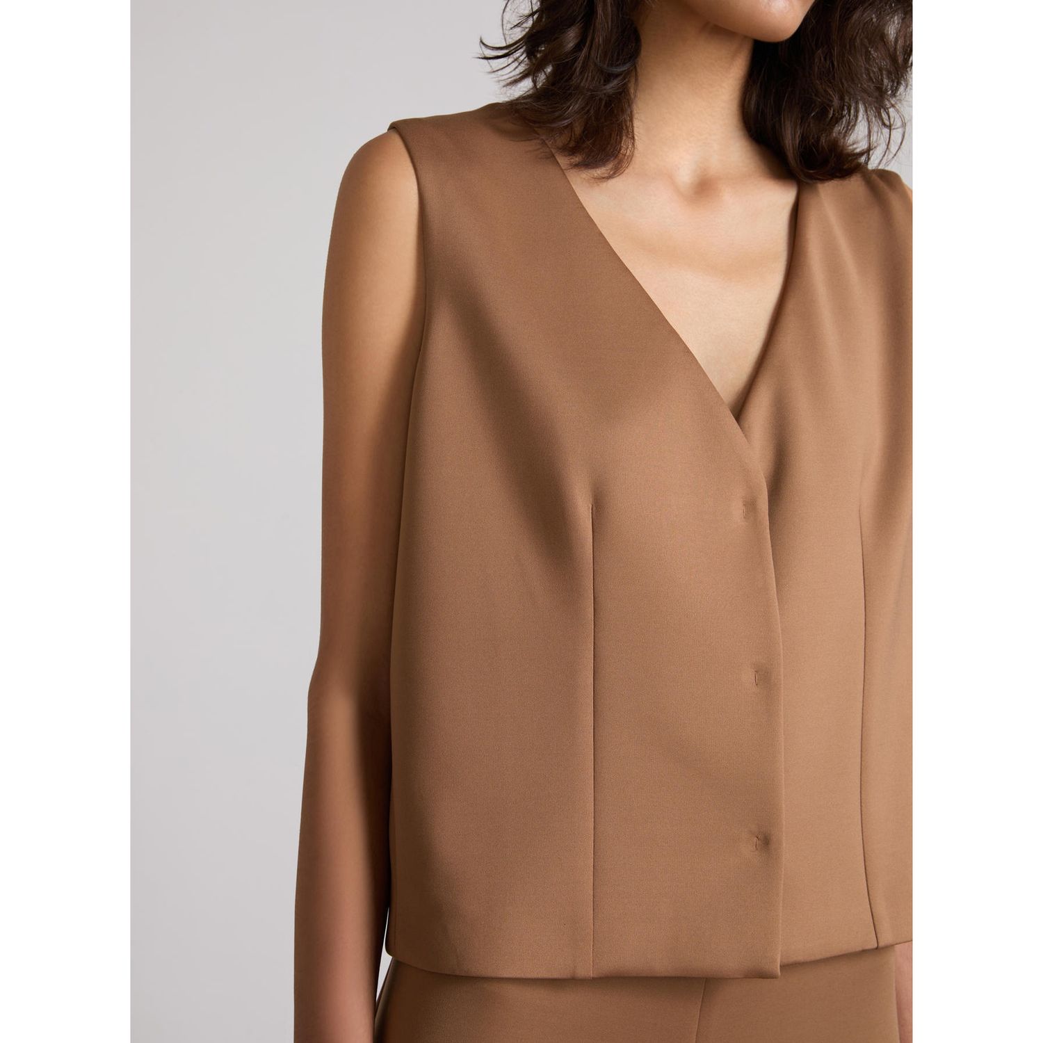 MM Max Mara - Gilet in jersey tecnico di neoprene MMLEDITA - Noce