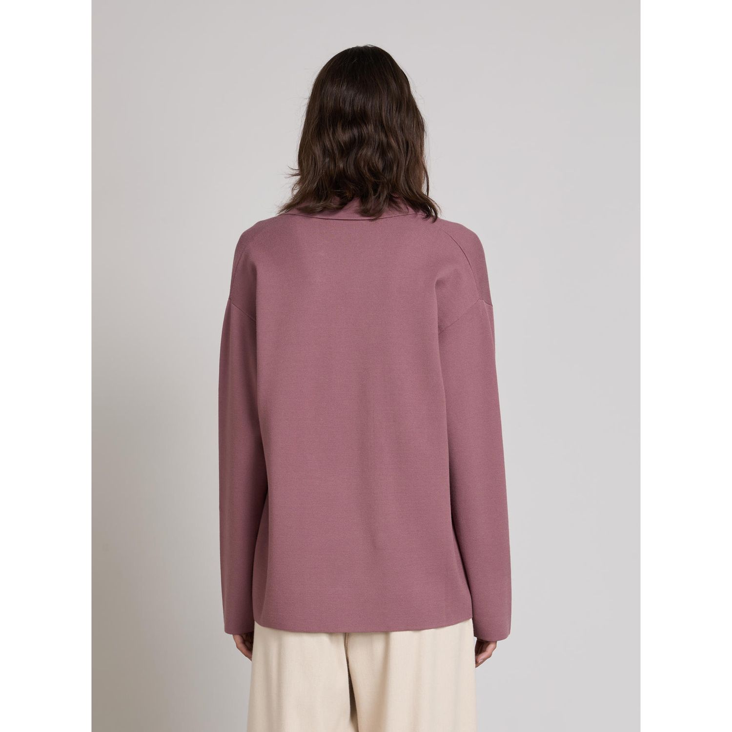 MM Max Mara - Giacca doppiopetto in maglia, interamente lavorata a punto stoffa MMLONCIA - Mauve