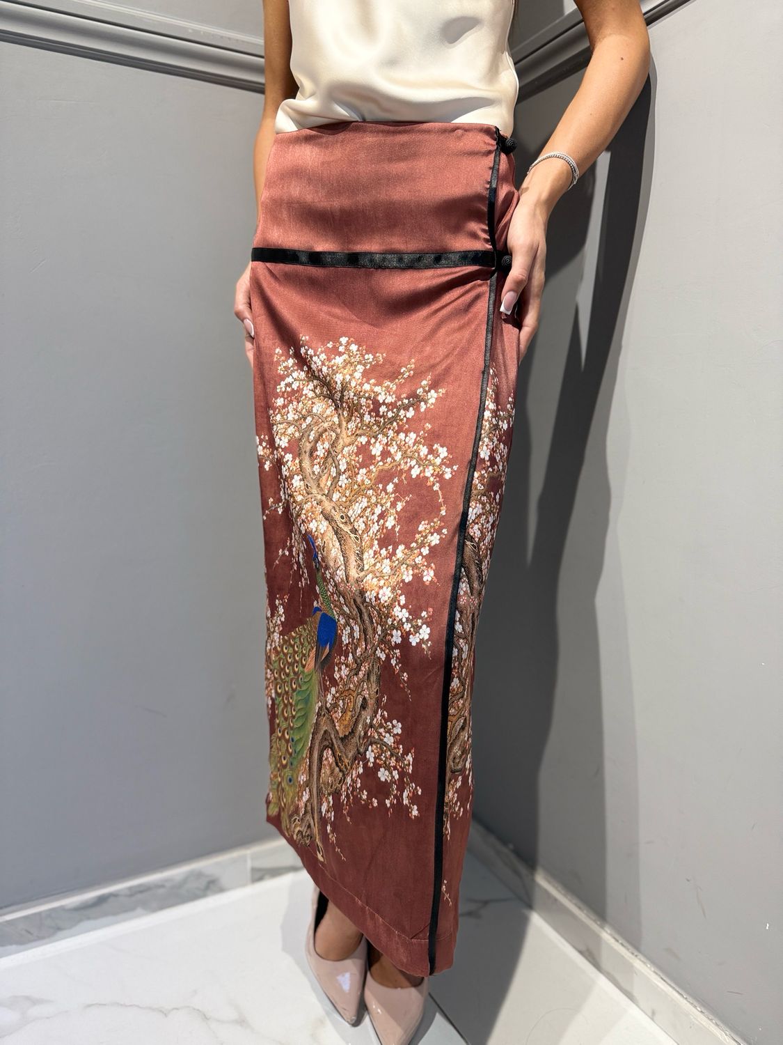 TENSIONE IN - gonna longuette FW260133 pepe rosa